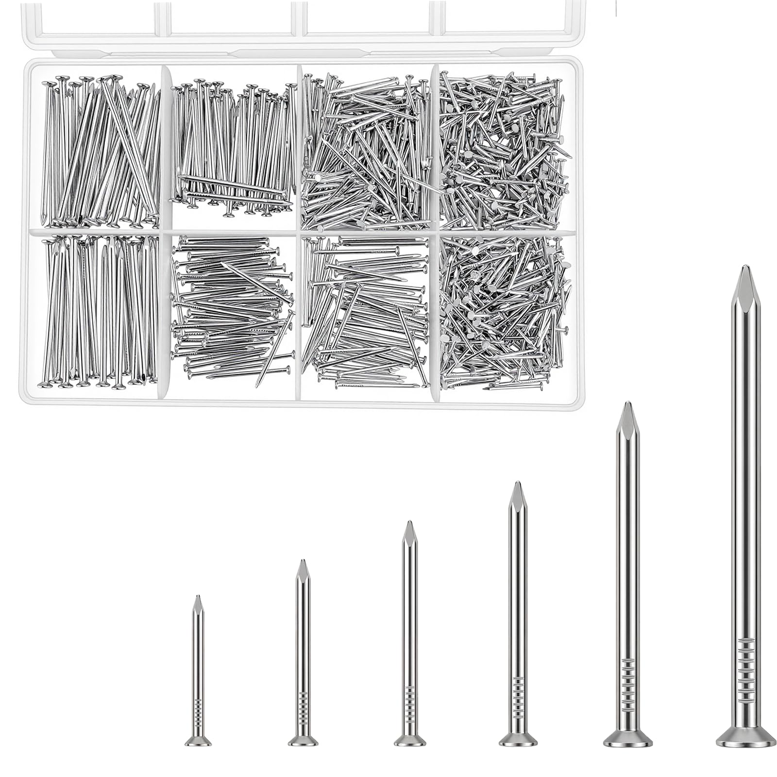 Masonry Nails for Brick Wall, 800 PcsPicture Nail for Walls, Metal Picture Frame HangersPicture Hangers Hooks, Photo Wall Nails for Hanging Pictures Photo Frames