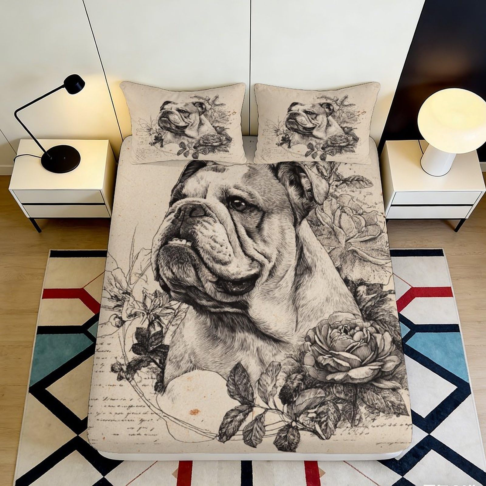 3D Printed Boho Elephant Fitted Sheet Microfiber Non-Slip Deep Pocket Mandala Animal Mattress Fitted Cover Bedroom Bedding 180x200x25cm