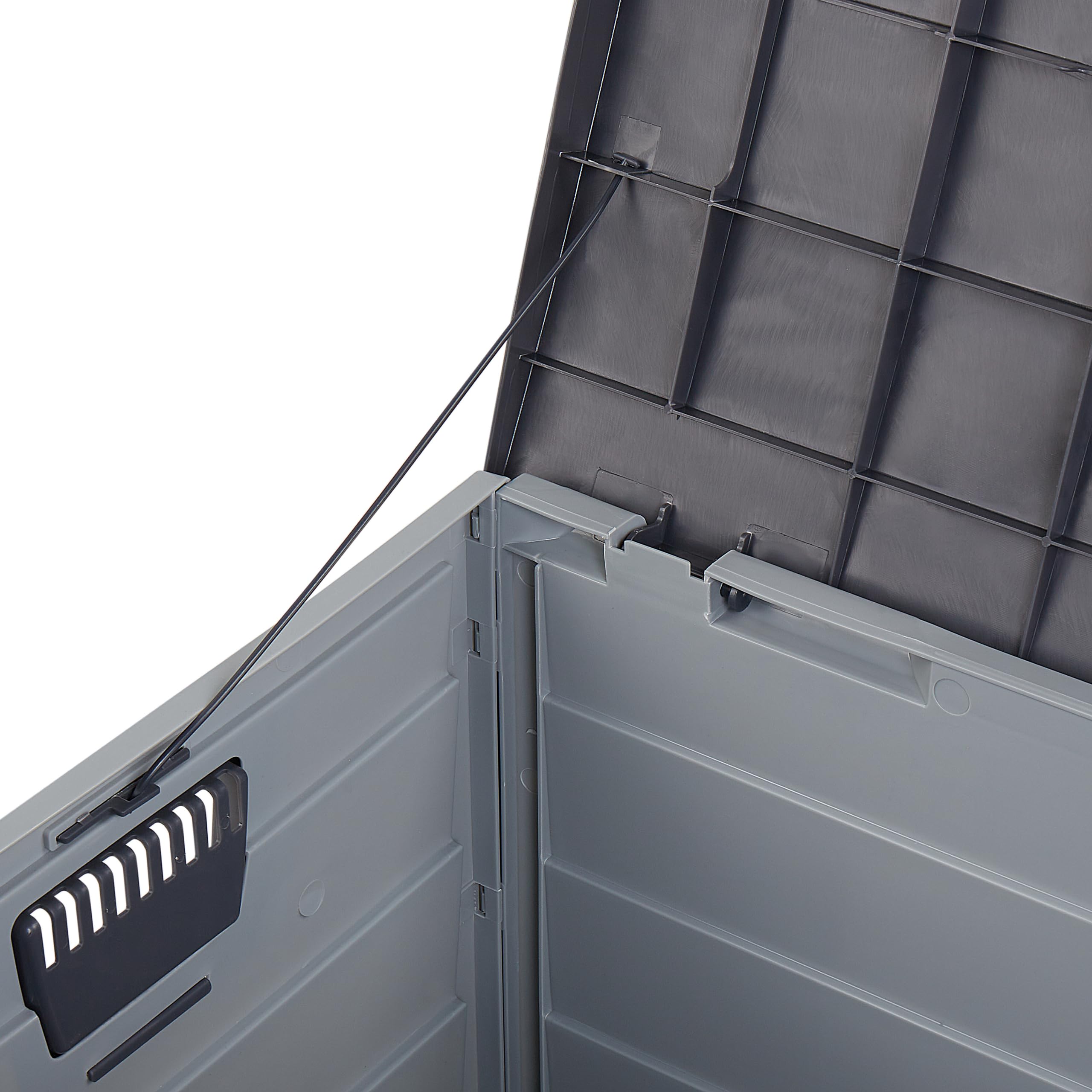 Beliani Auflagenbox aus Kunststoff grau/schwarz Gartentruhe Outdoor Kissenbox Locarno