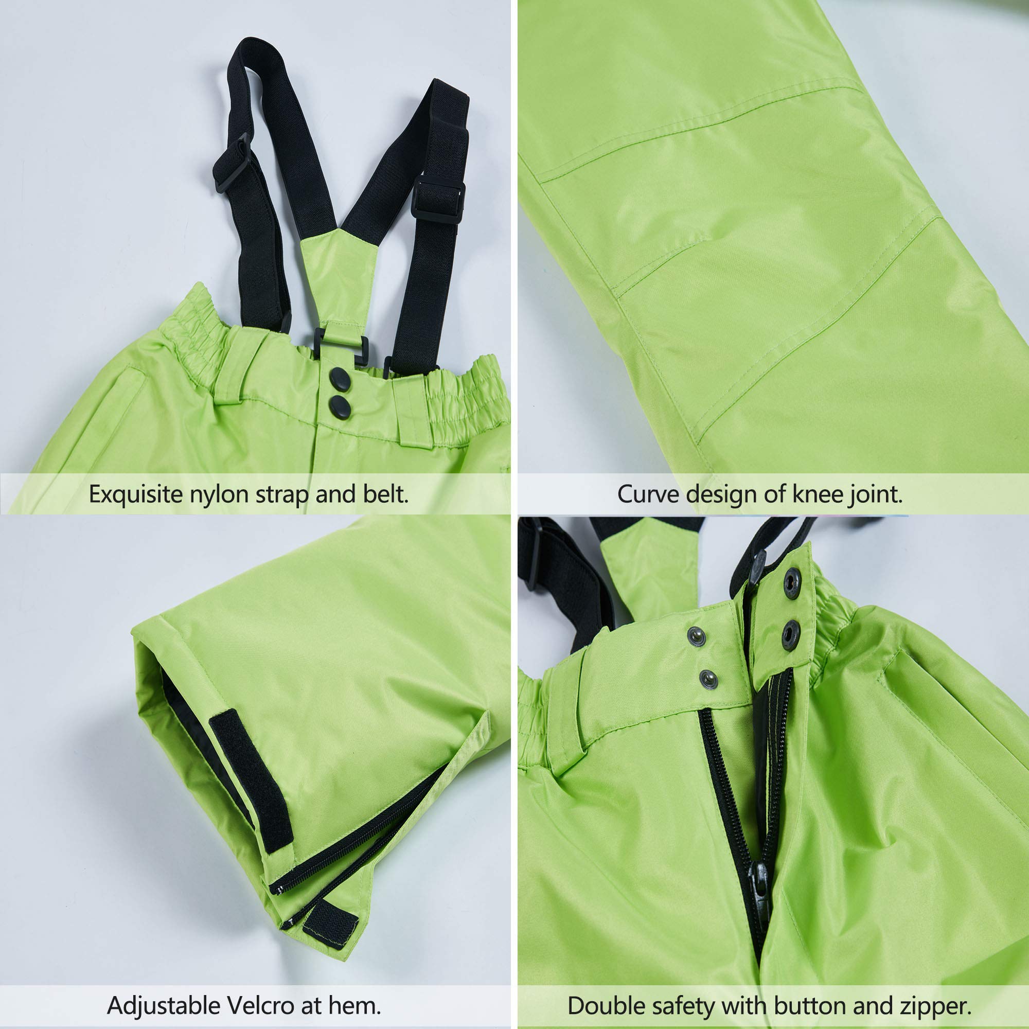 Traje de Nieve Niños Impermeable Conjunto de Esquí Niñas 2 Piezas Chaqueta con Capucha + Pantalón de Esquí para Invierno