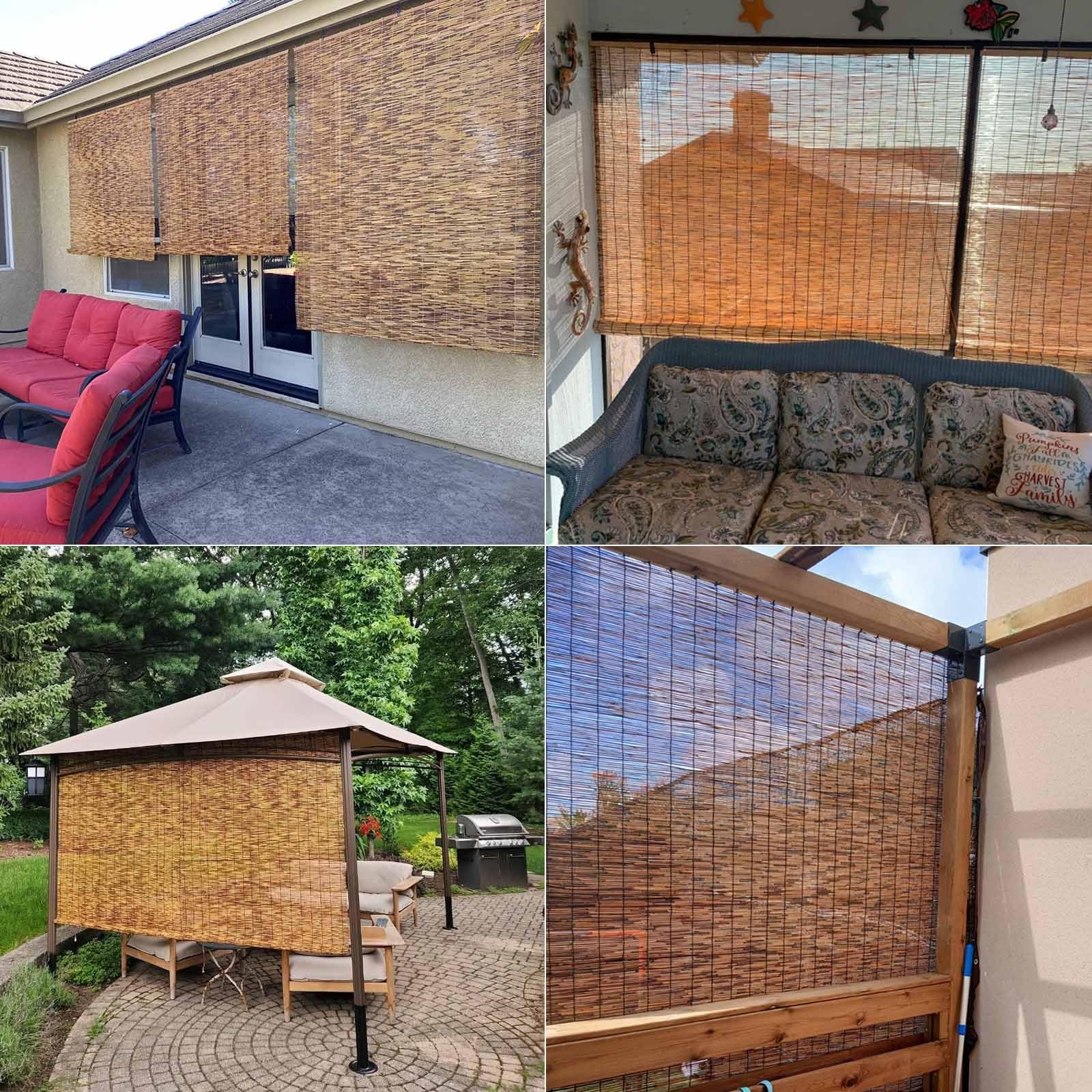 Bambusrollo Outdoor 150x180cm - Wetterfester Sichtschutz Für Terrasse