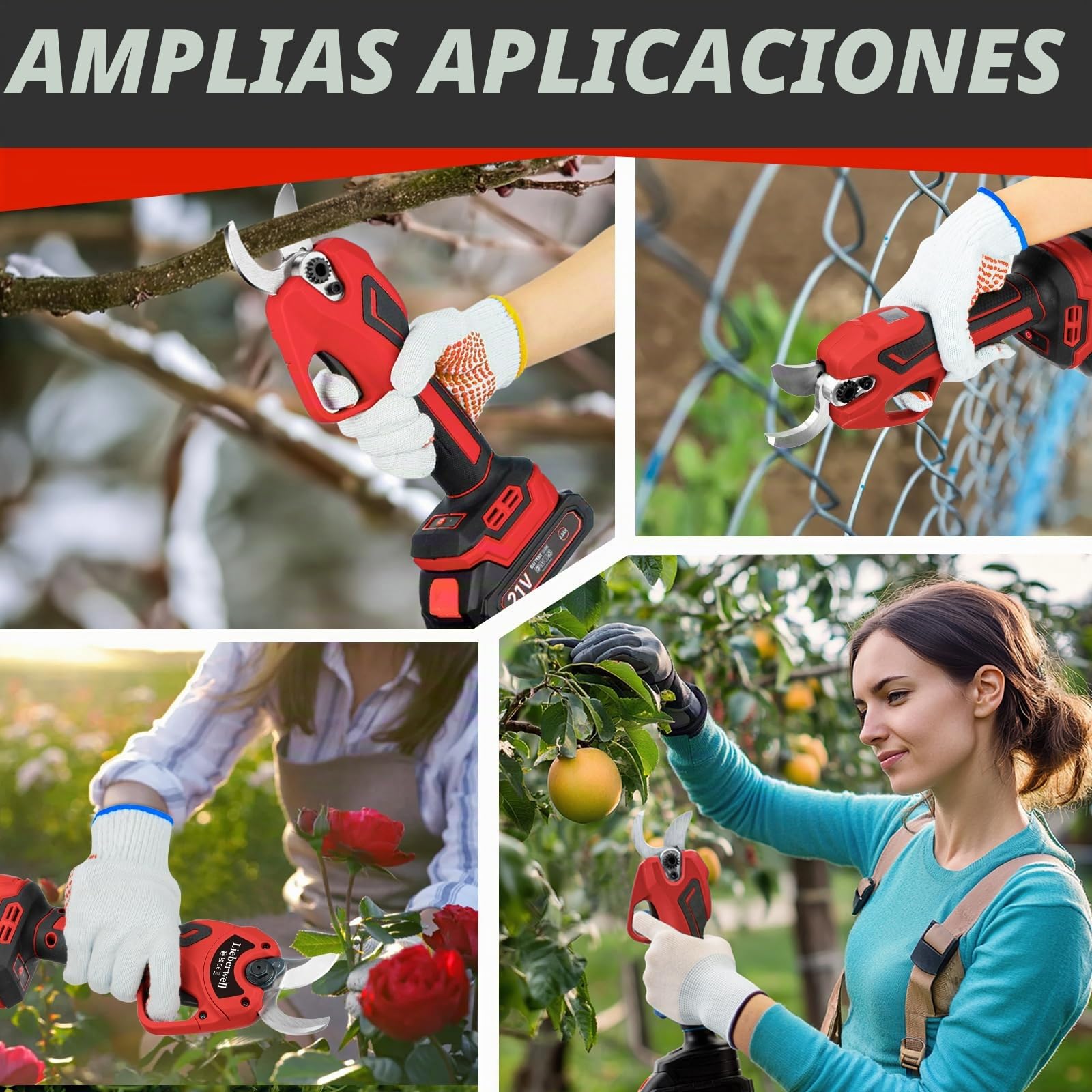 Tijeras de jardín eléctricas para batería Makita de 18V, tijeras de poda de batería de 600W profesionales con 2 baterías de 2000mAh, tijeras de jardín sin escobillas manuales con diámetro de corte de