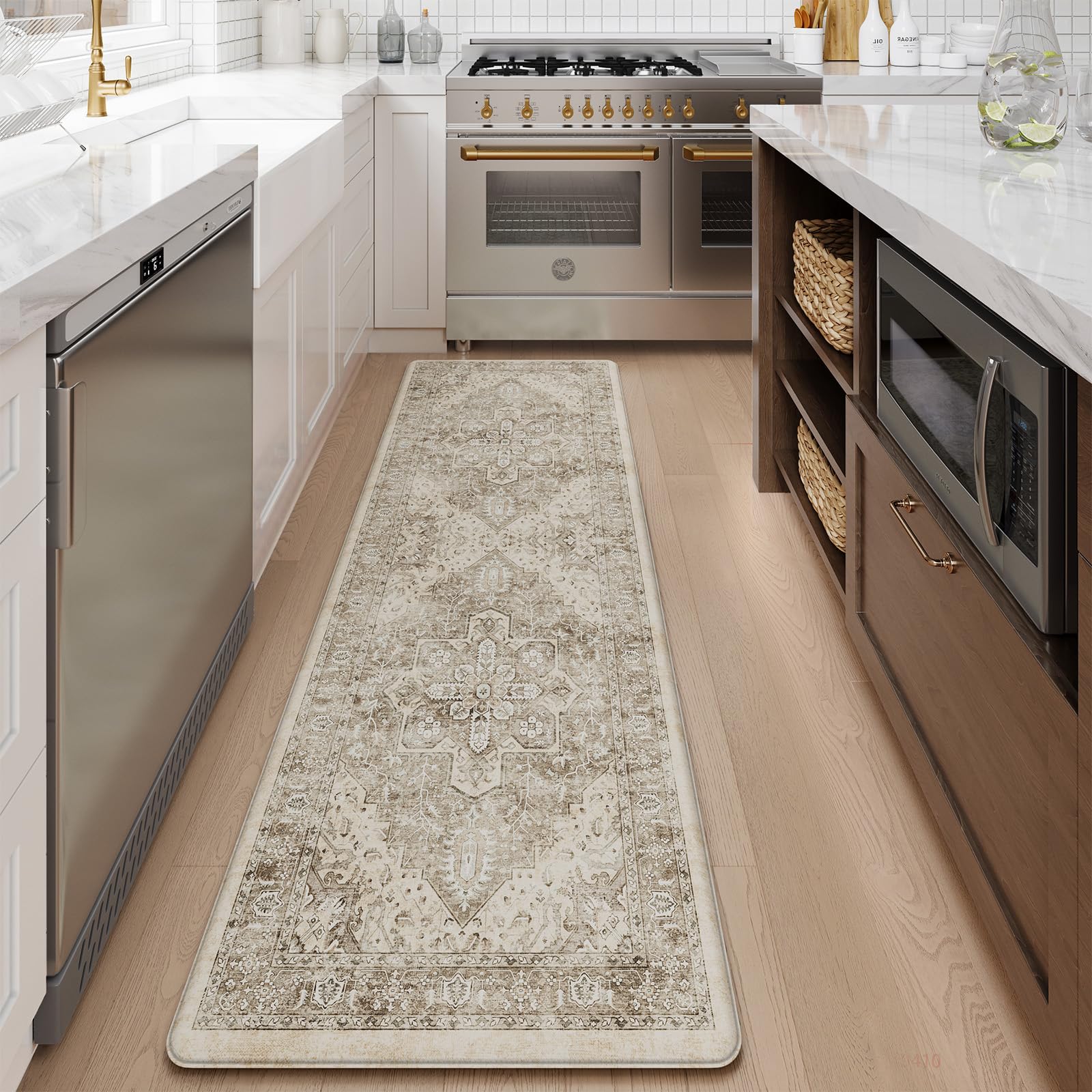 KIMODE Anti Fatigue Kitchen Mats for Floor, 20"x71" Boho Oriental Kitchen Rug, Padded Kitchen Floor Mats Non Slip, Cushioned Standing Mats for Front