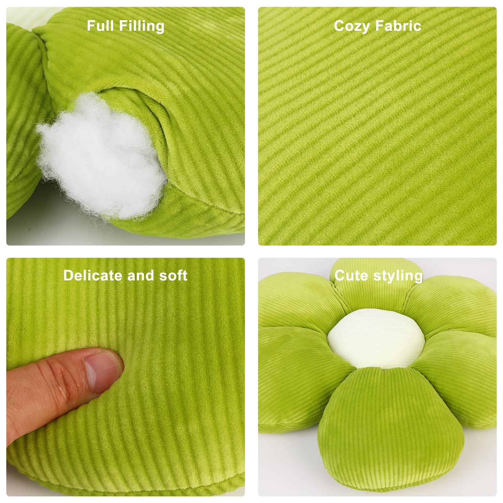 QKURT 2 Pcs Flower Pillows, Flower Shaped Cushion Floor Chair Seat Pad,Fluffy Soft Petal Cushion - Image 3