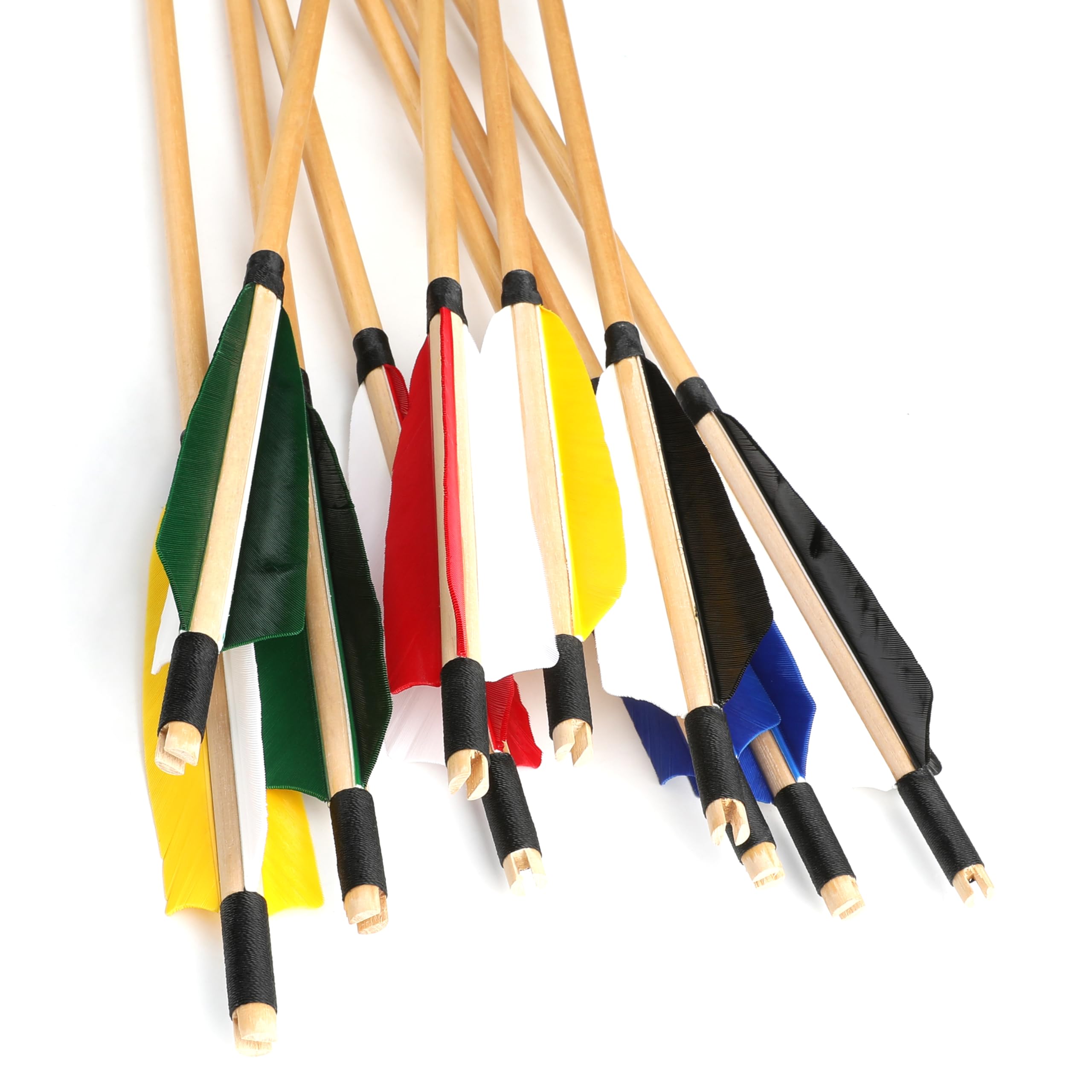 32“ Arco Tradizionale in Legno/bambù frecce da Caccia con 5” Piuma di Tacchino frecce di tiro per Arco ricurvo Longbow Arco Tradizionale 6/12pcs