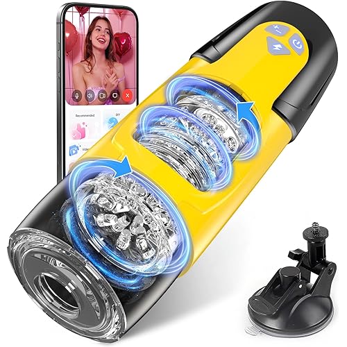 Cafatop Sex Toys for Men Male Masturbator - Automatic Masturbators Cup with 7 Thrusting &Rotating Modes for Penis Stimulation, Electric Pocket Pussy Stroker, Adult Sex Toy Sex Furniture Bedding