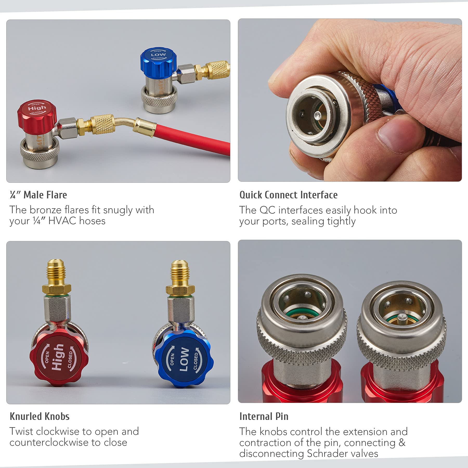 Snapklik.com : R134a Quick Coupler Adapter, Adjustable R134a Adapters ...