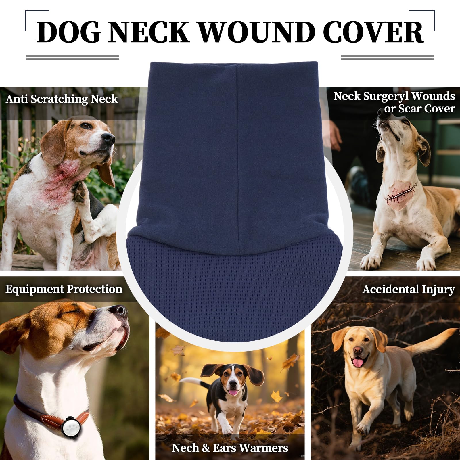 ROZKITCH Veste pour Chiens, Gilet apaisant Contre l'anxiété pour Chiens, Chemise Respirante pour séparation, Feux d'artifice et Voyage, Enveloppement Confortable, Bleu Marine, Taille L