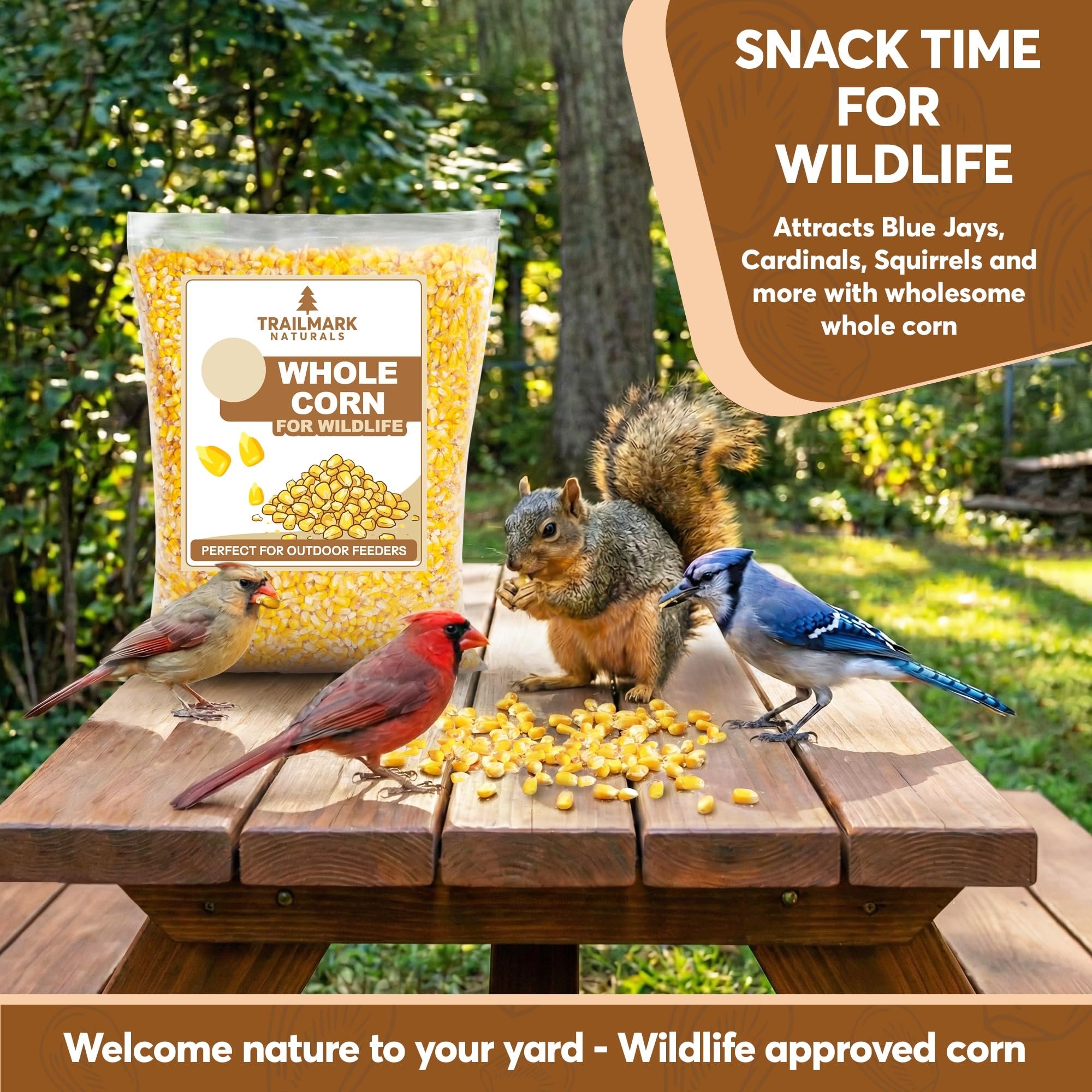 Maíz entero 10 LB - Alimento de semillas de aves y vida silvestre de primera calidad para patos, ciervos, ardillas, pollos y pavos - Maíz entero para aves silvestres - Cultivado