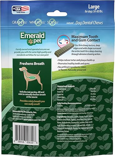 Miniatura 9 de Emerald Pet Fresh Smileezz - Golosinas dentales para perros sin granos, aliento fresco y dientes limpios para cachorros y razas de perros pequeños,