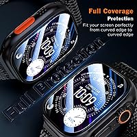 Vista 5 de LK Pack de 3 para Apple Watch Ultra 3 Protector de Pantalla 49mm [Cero-Falla] HD Top 9H Vidrio Templado Apple Watch Ultra / Ultra 2 Protector