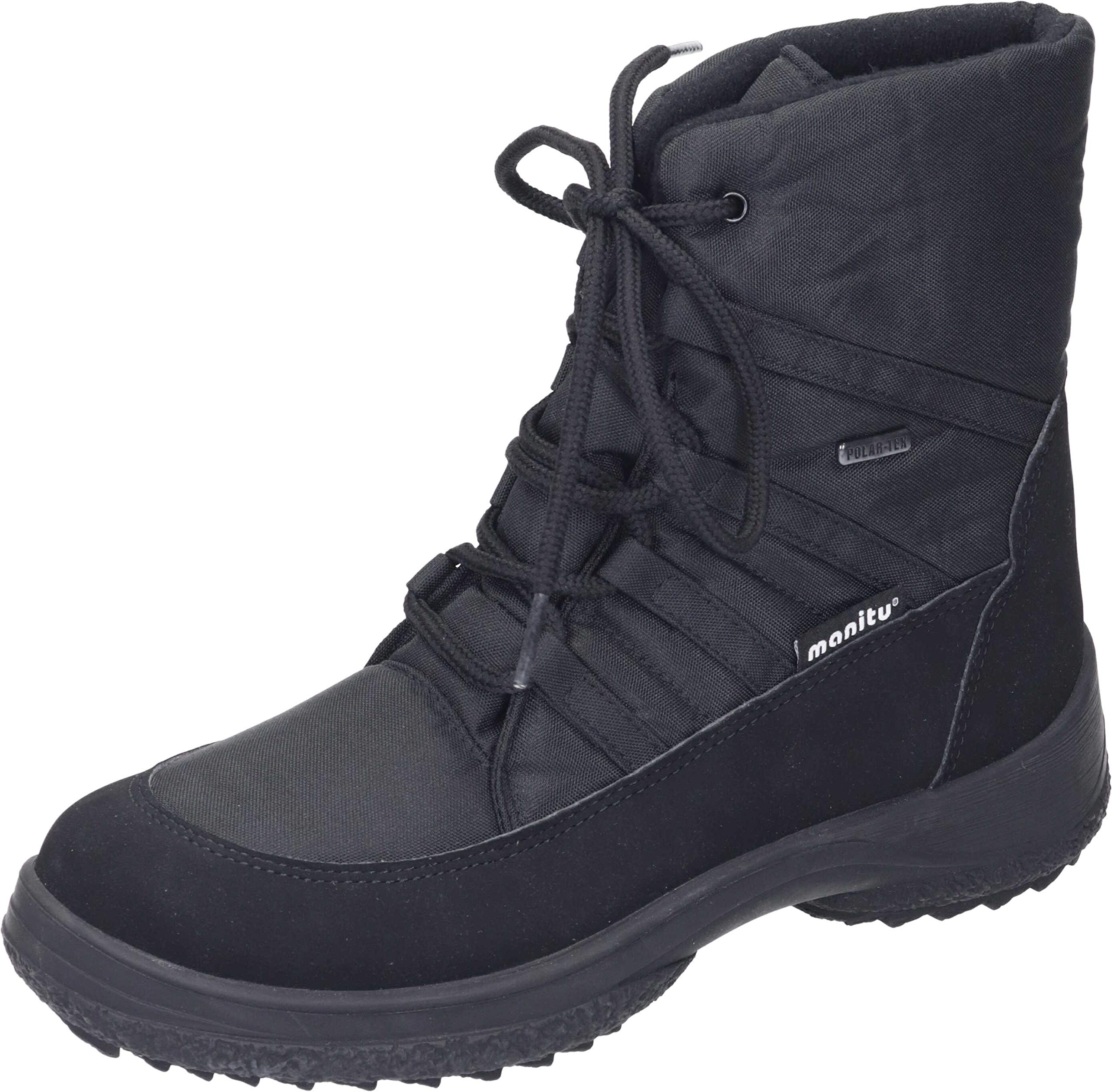 Manitu Womens 990669 Snow Boots Black Schwarz (Schwarz 1) Size: 39