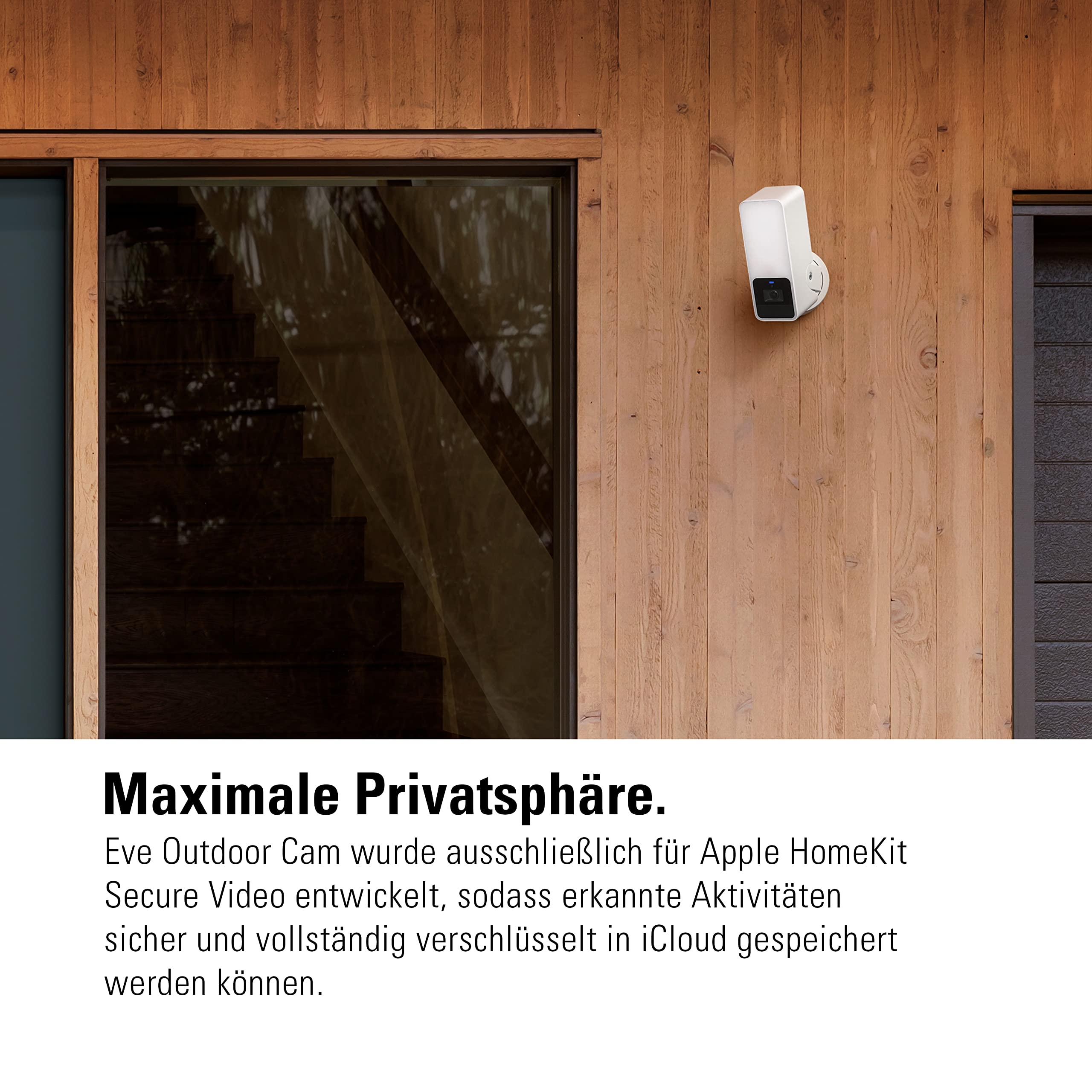 Eve Outdoor Cam weiß (Apple Home) 2er-Pack – Smarte Außenkamera | Sicherheit & Privatsphäre (HomeKit Secure Video), Nachtsicht, Bewegungsmelder, Gegensprechanlage, WLAN (2,4/5 GHz)