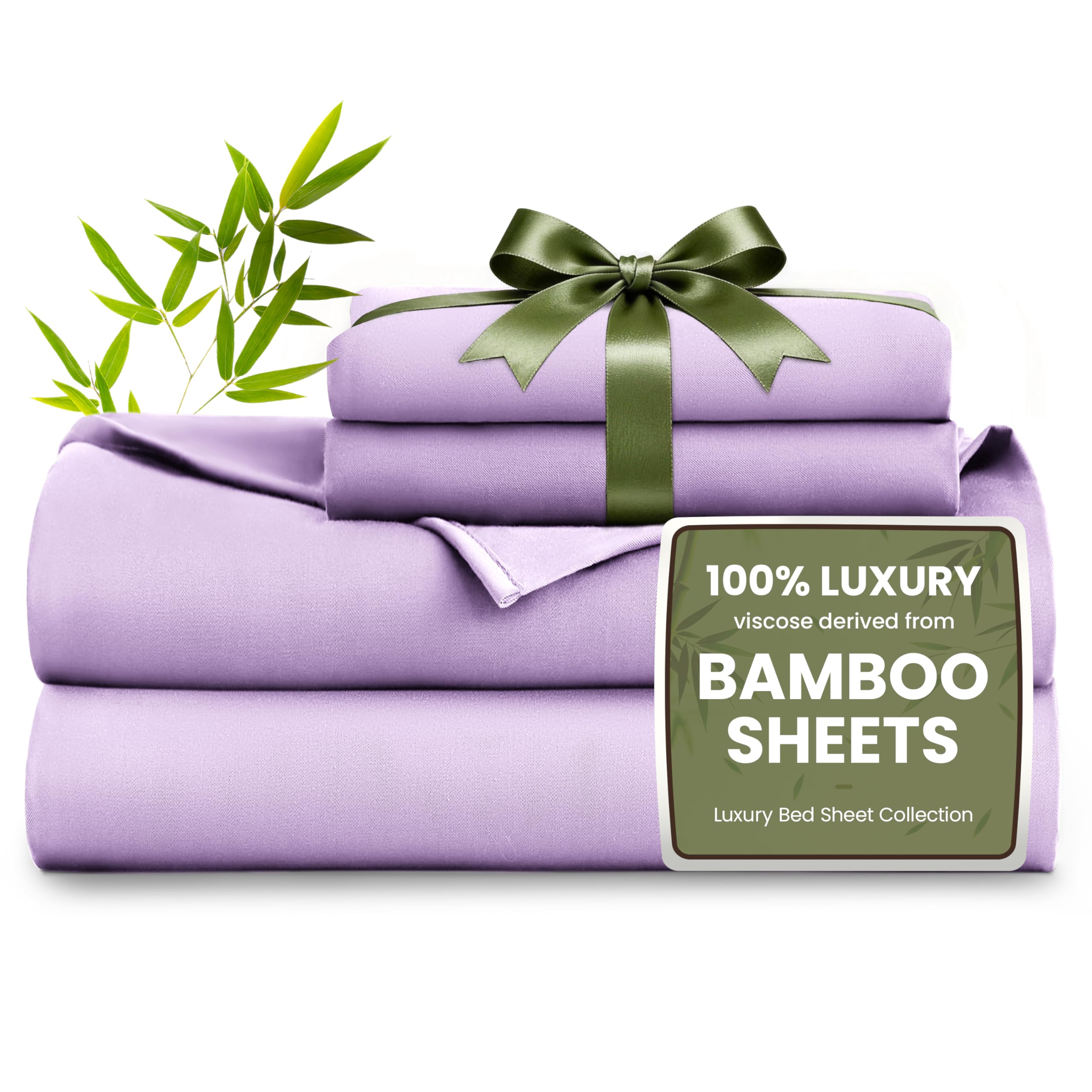 Photo 1 of Love's cabin Queen Sheet Set - Bamboo Rayon, Lavender