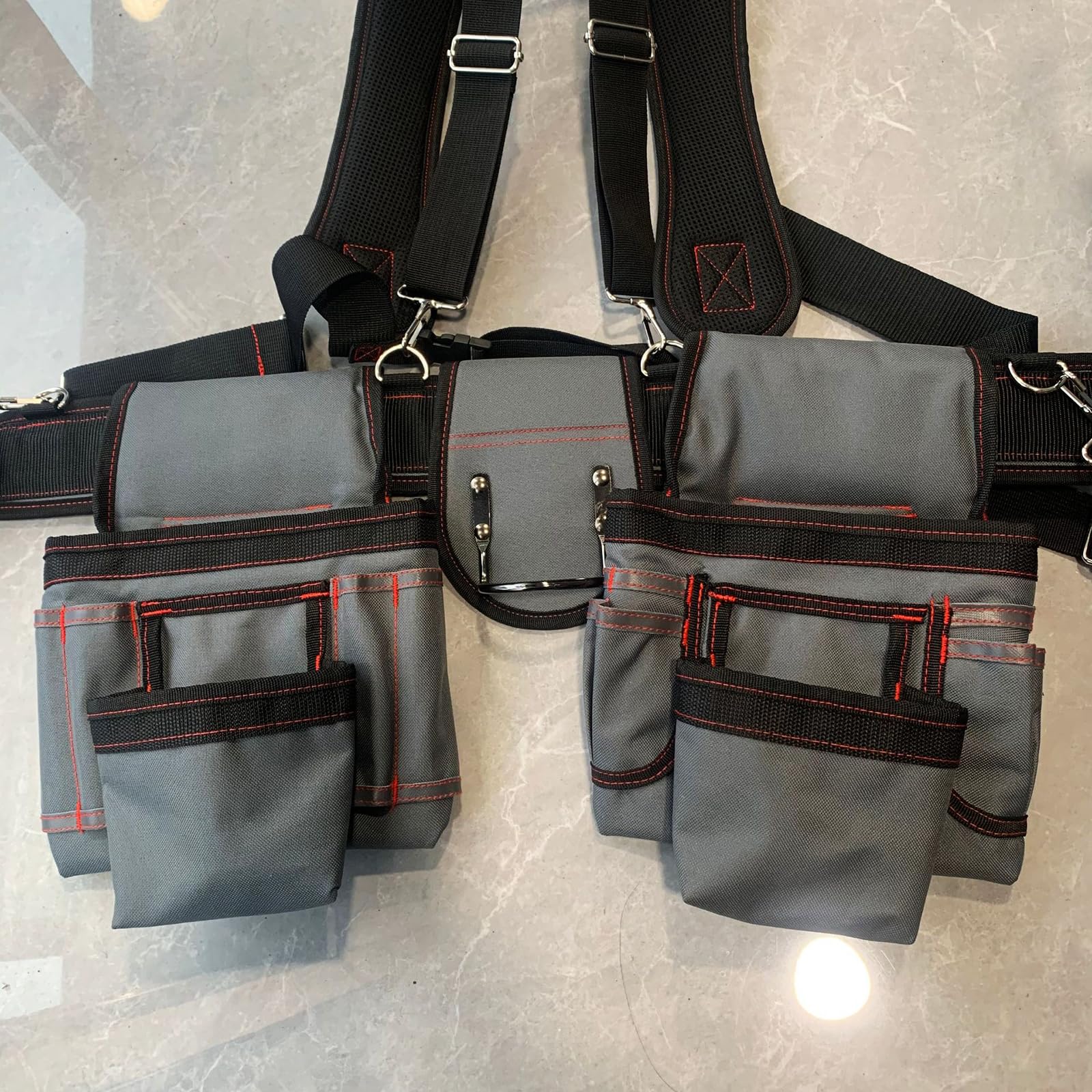 Cintura porta attrezzi professionale da uomo regolabile in vita organizer sacchetti per falegnami, lavoratori edili e giardinieri