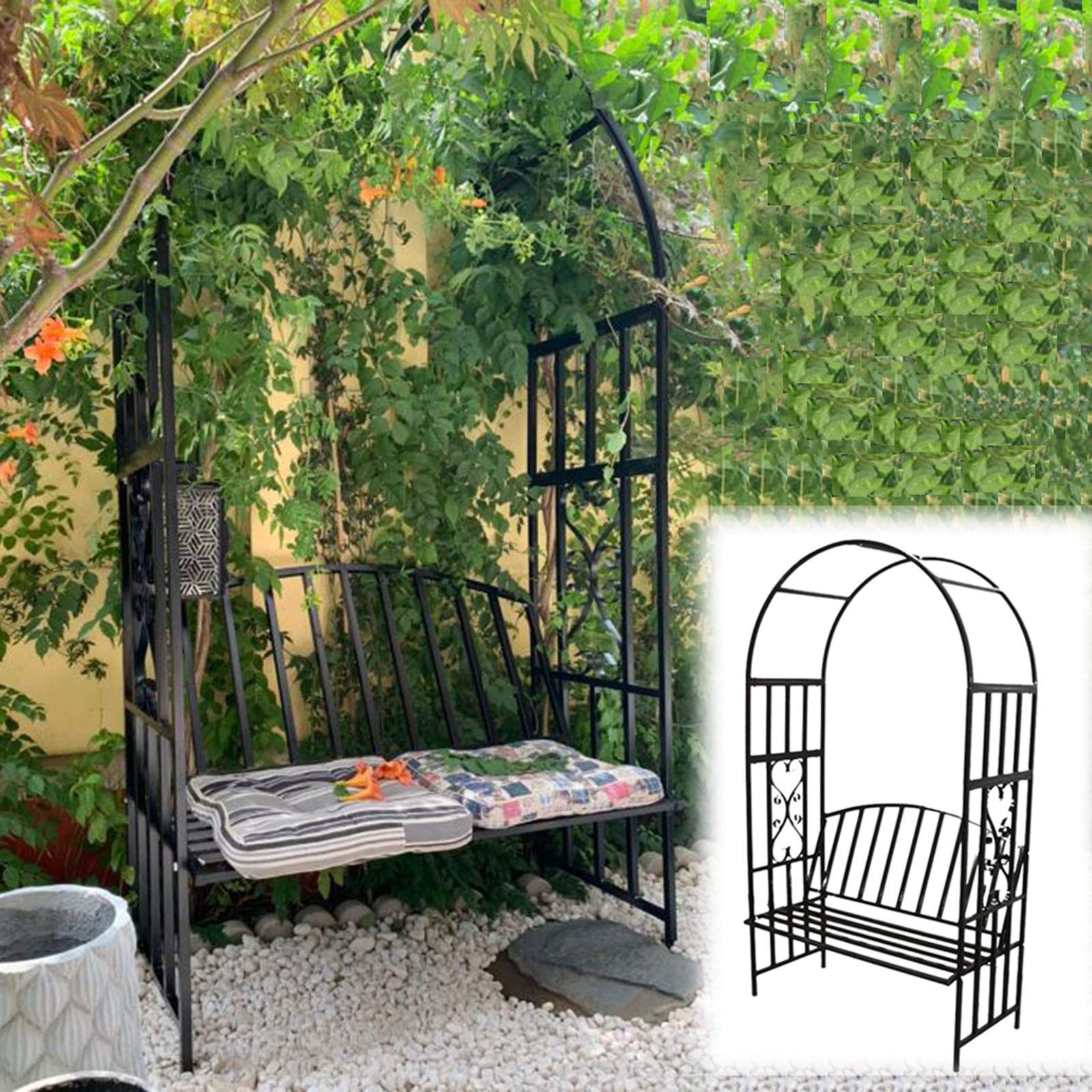 Amazon | アイアン ベンチ 付の屋外メタルパーゴラ ブラック ホワイト