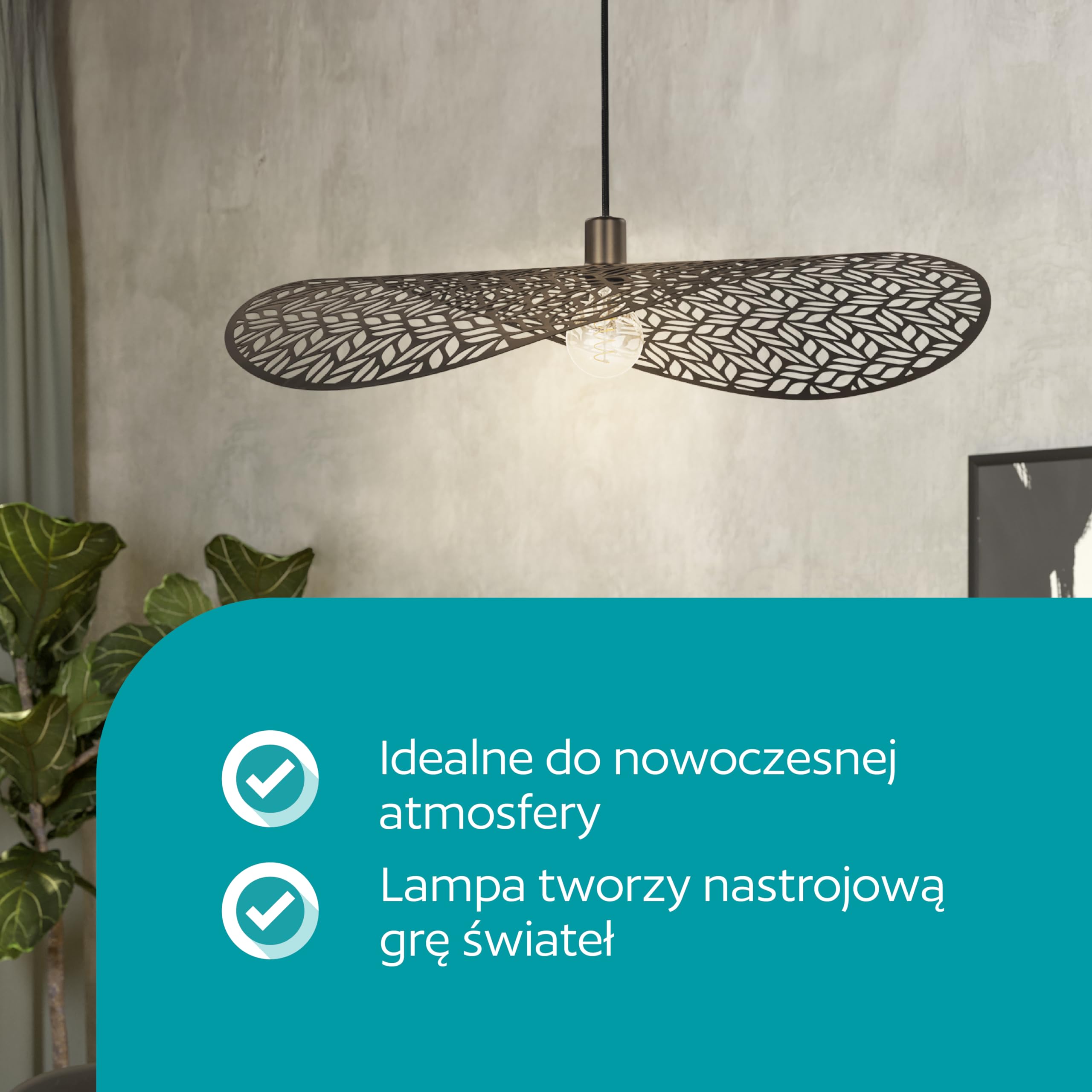 EGLO lampa wisząca Swaby | XXL światło zwisająca stół do jadalni oprawa sufitowa światło salonu ze stali w kolorze brązowym oprawka E27 Ø 80 cm