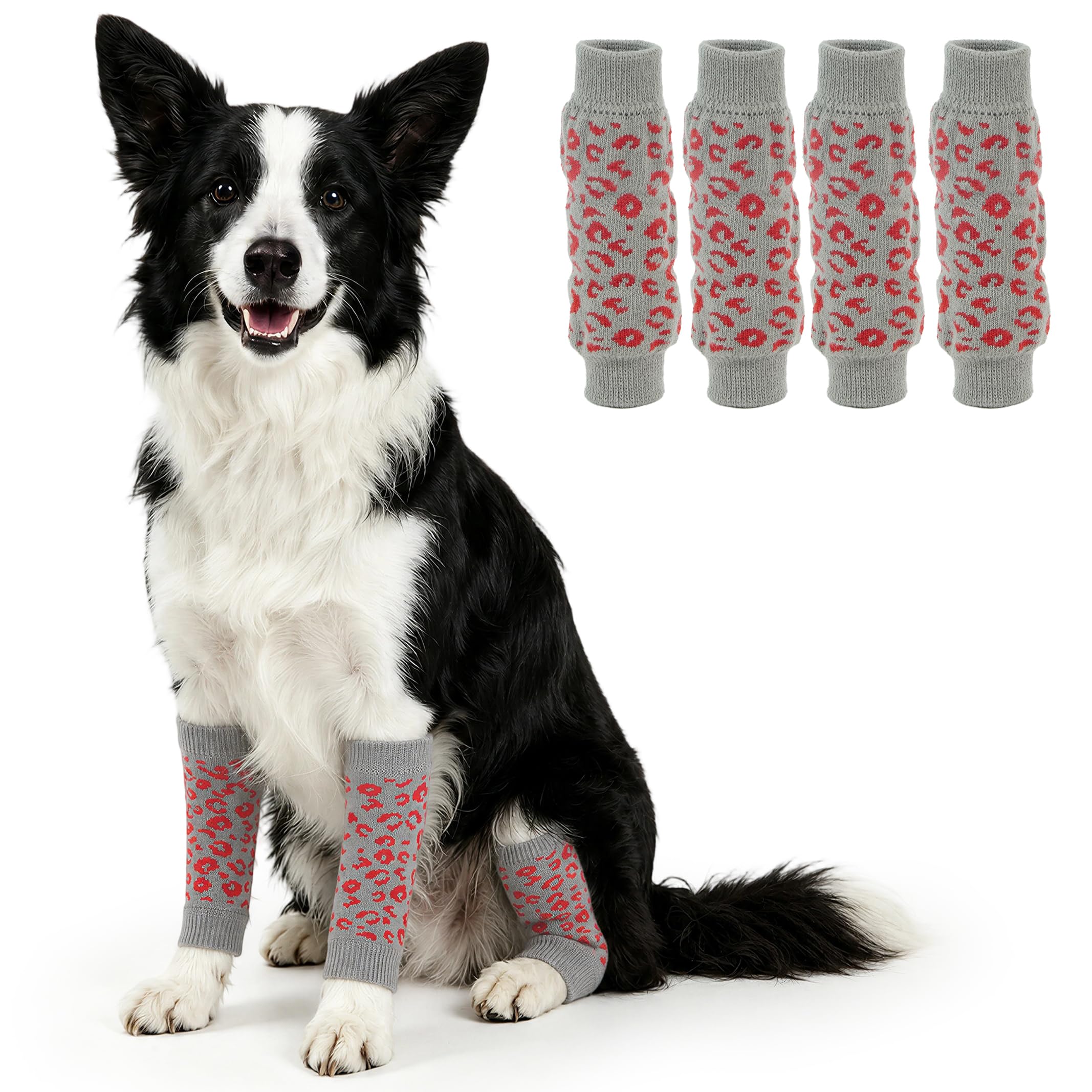 ROZKITCH 4PCS Dog Leg Wraps to Stop Licking Scratching Wound Skin Cover