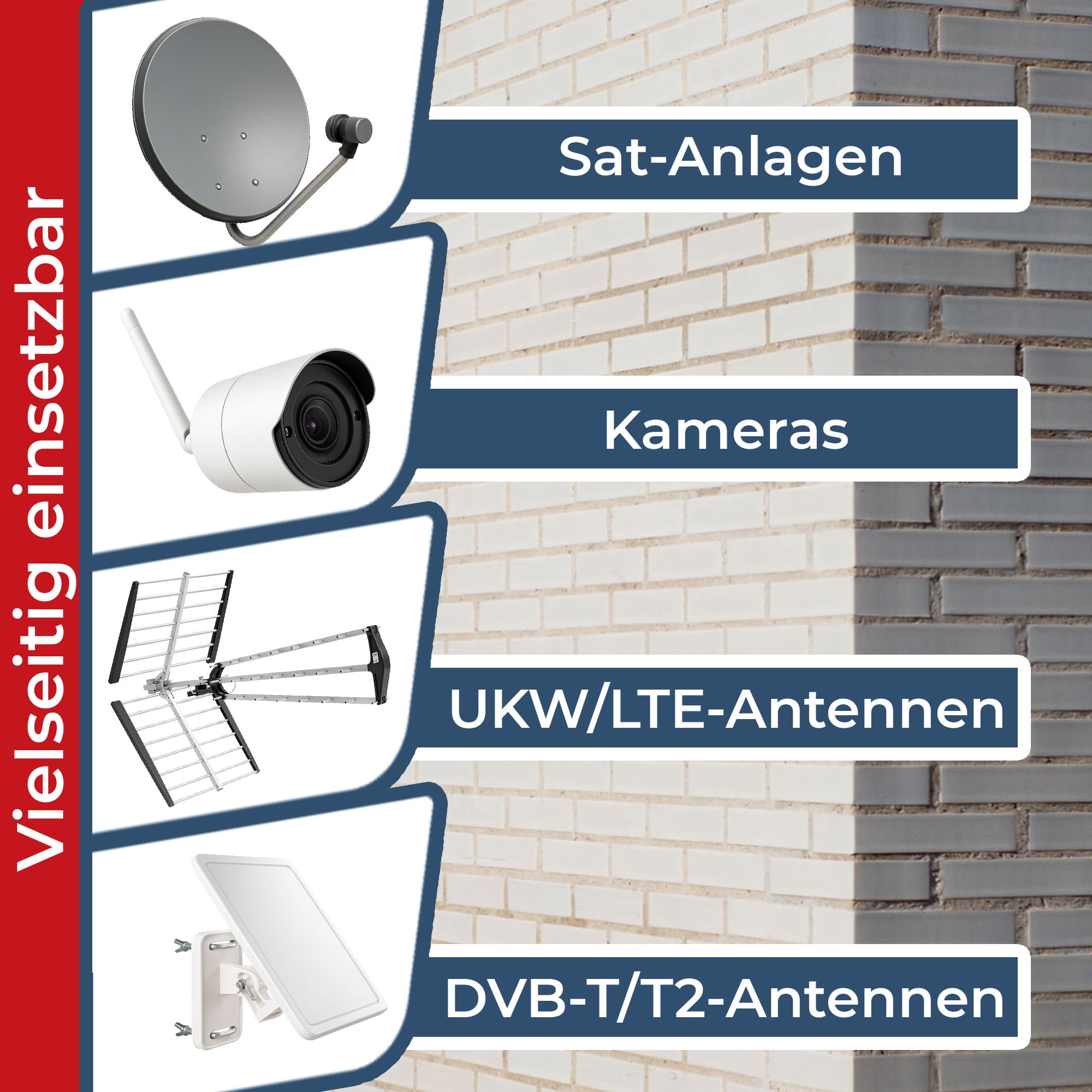 Premium X 45 cm uchwyt ścienny aluminiowy SAT uchwyt ścienny do anteny satelitarnej aluminiowy uchwyt ścienny 450 mm