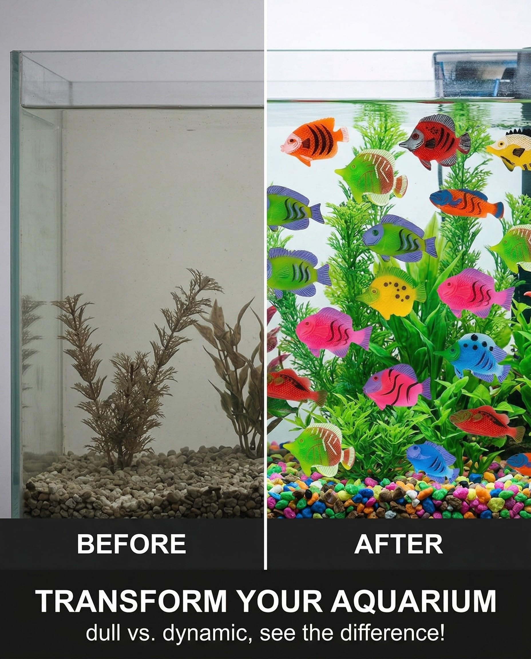 20 PCS Plastica Piccoli Pesci Finti Tropicali Pesce Tropicale Figura in Movimentopesci Galleggianti può Essere Sospeso per la Decorazione di Acquari, Pesce Finto, Stile casuale