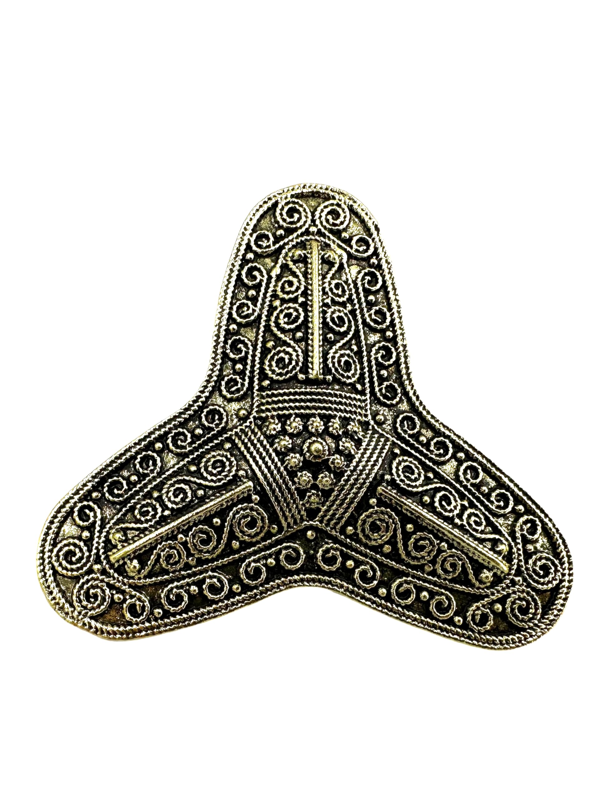 Patch Nation Trefoil Scandinavian Knot Norse Rune Viking Metal Pin Brooch Badge (Gold)