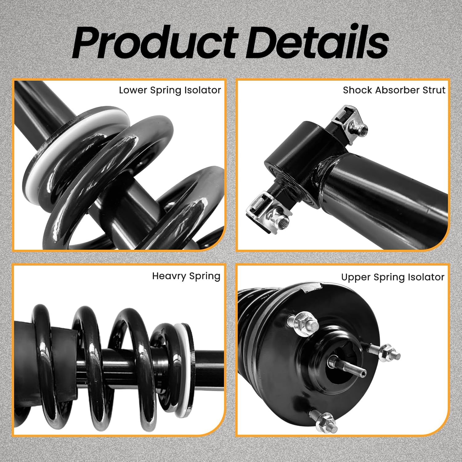 MILLISEC Front Strut Absorber with Coil Spring Compatible with 2007-2014 Cadillac Escalade Chevy Suburban Avalanche Tahoe GMC Yukon Car Z55 Suspension Air Struts, OEM Replaces# 25845438