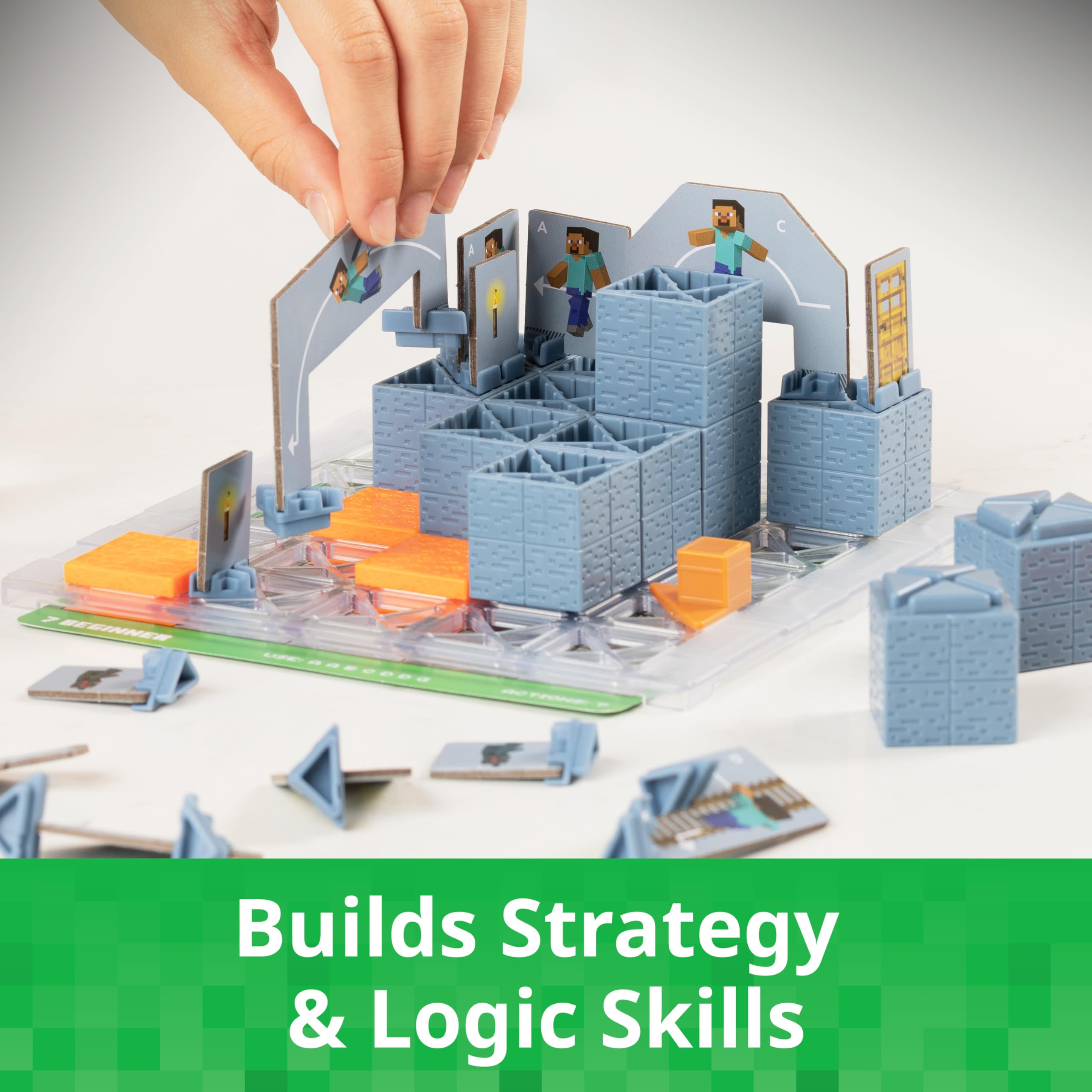 ThinkFun Minecraft Cave Adventure | Gioco di puzzle di strategia senza schermo | 40 sfide logiche | Età 8+