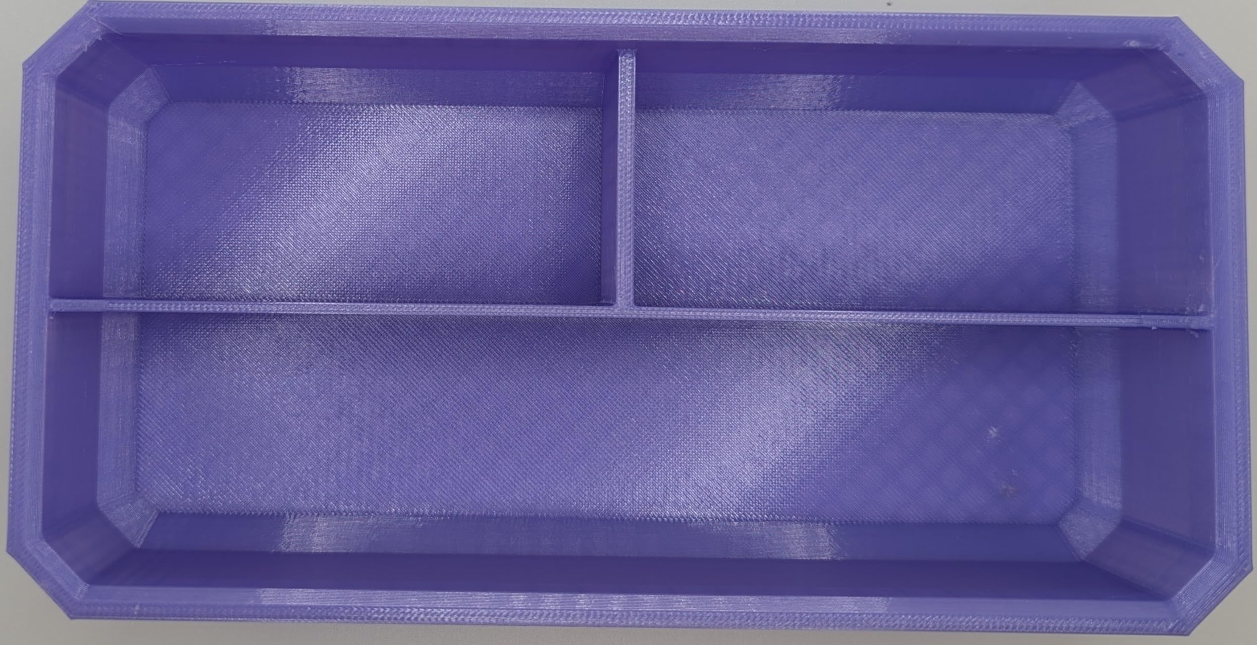 Slim Low Profile Bins/Organizers/Dividers/Small Parts Tray for Milwaukee Packout (PURPLE, 3 COMPARTMENT T RECTANGLE BIN)