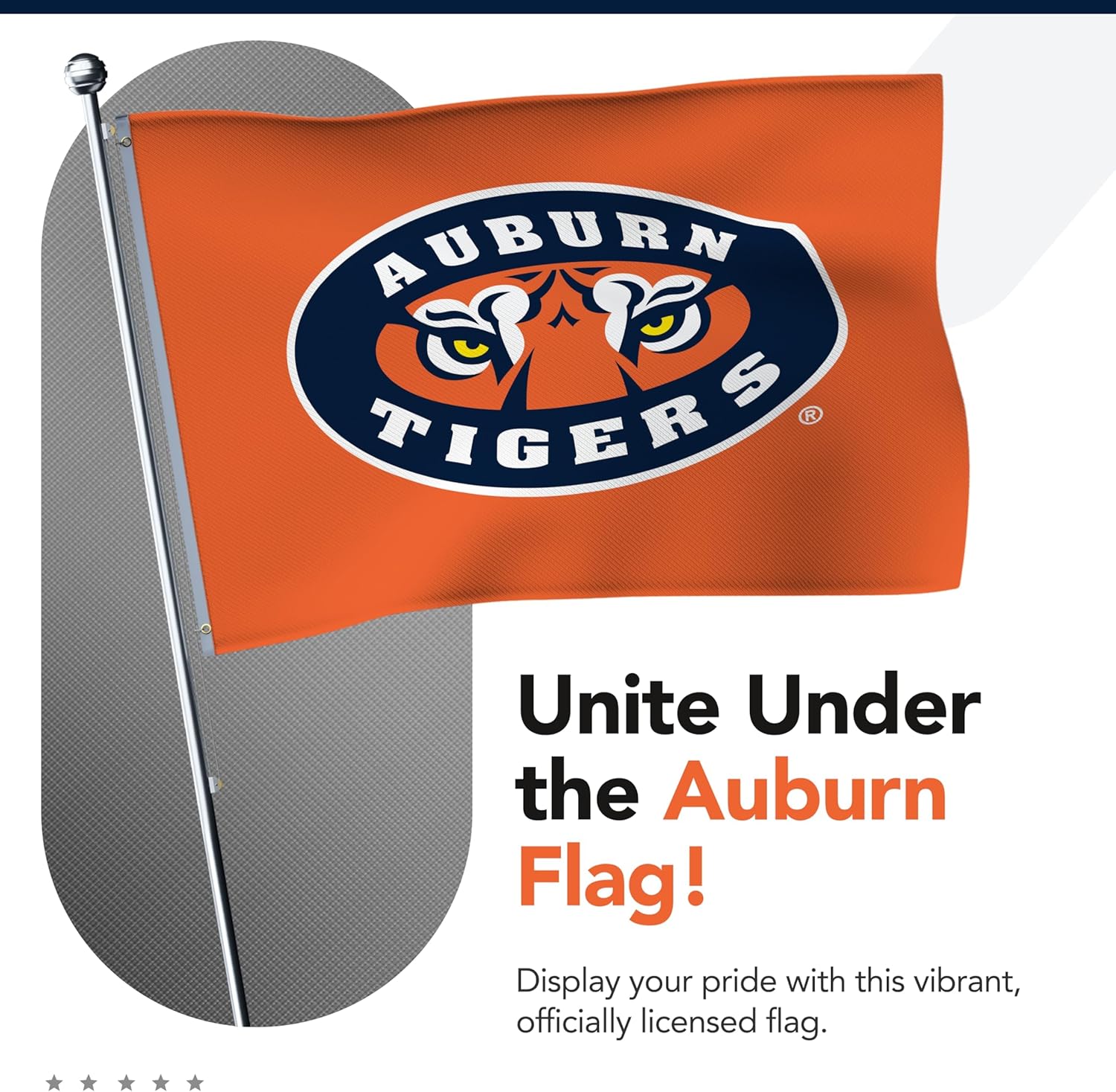 Auburn Tigers College Sports Printed Flag - NCAA Licensed - Nylon - School Banner (Orange) (3' x 5') - Image 7