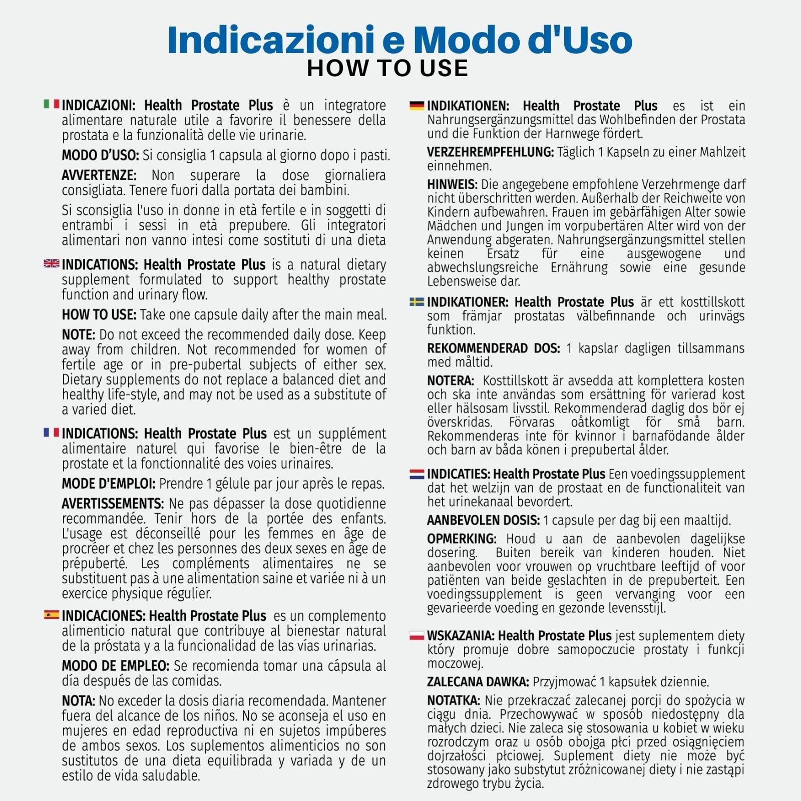 Health Prostate Plus | Integratore Prostata e Vie Urinarie Maschili con Serenoa Repens, Licopene e Selenio | Confezione da 120 capsule