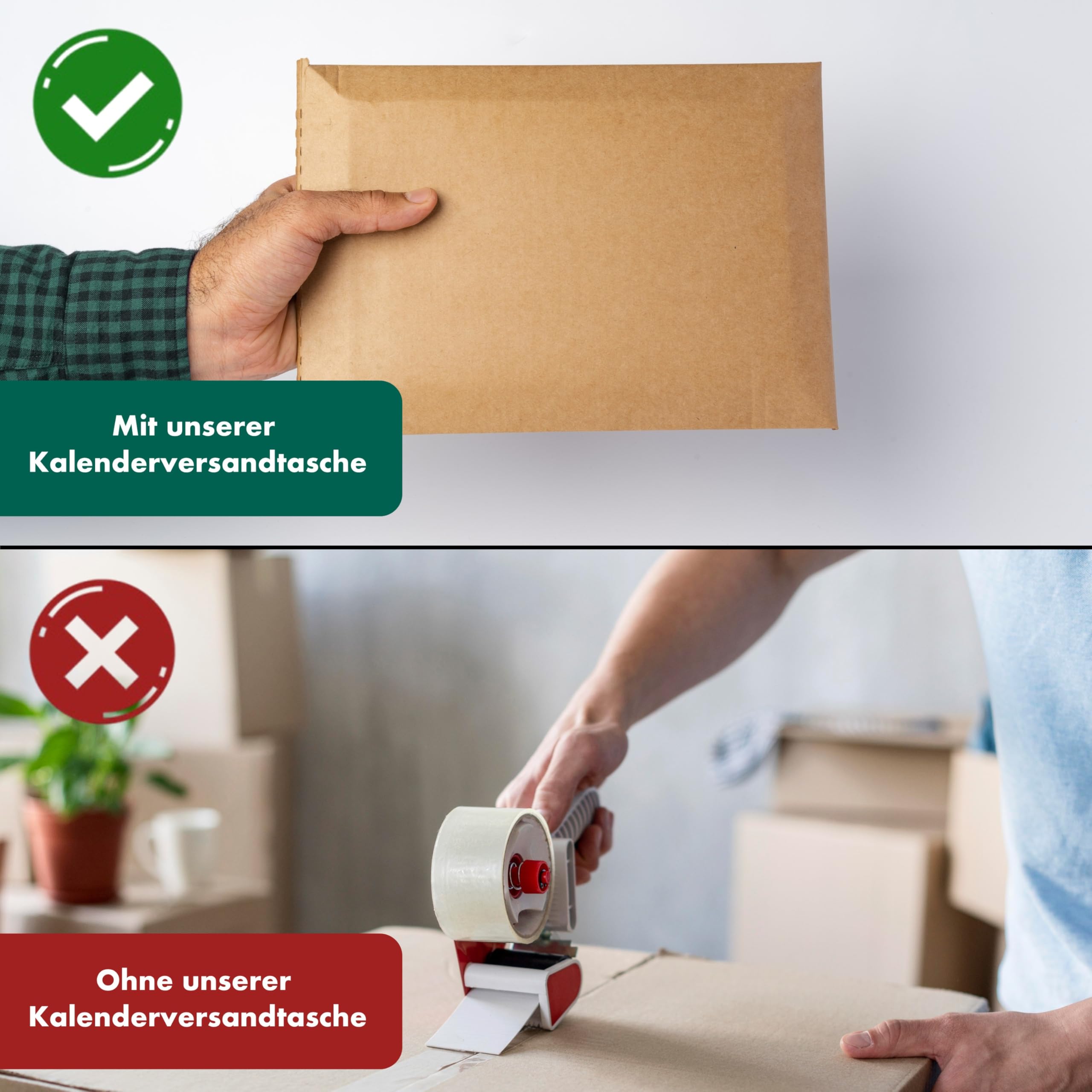 25 Stück Wellpappe Kalenderverpackung DIN A2 665 x 490 mm (SW990) selbstklebend Braun - Pappe Versandtaschen aus Karton für Kalender & Bilder - Warensendung Versand Verpackung reißfest