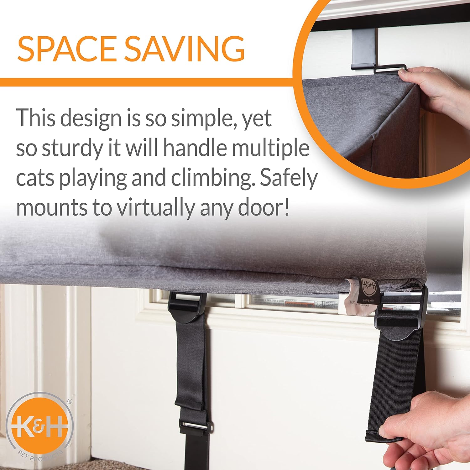 review K&H Pet Products Hangin' Cat Condo Door Mounted Cat Furniture Cat Tree Classy Gray 5 Story High Rise