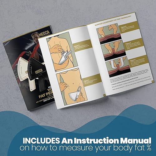 Miniatura 23 de Pro Body Skin Caliper - Herramienta de medición de IMC de mano - Calibre de pliegue preciso para la piel mide la grasa para hombres y mujeres