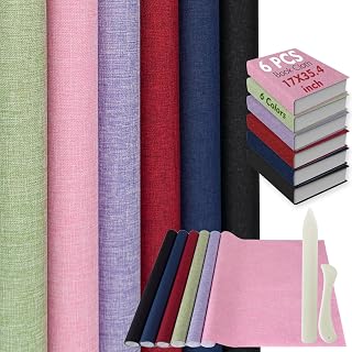 6 colors Book cloth for book binding17x35.4 inches Fabric Surface Paper Backed book binding materialsfor Adult DIY Book Album Cover