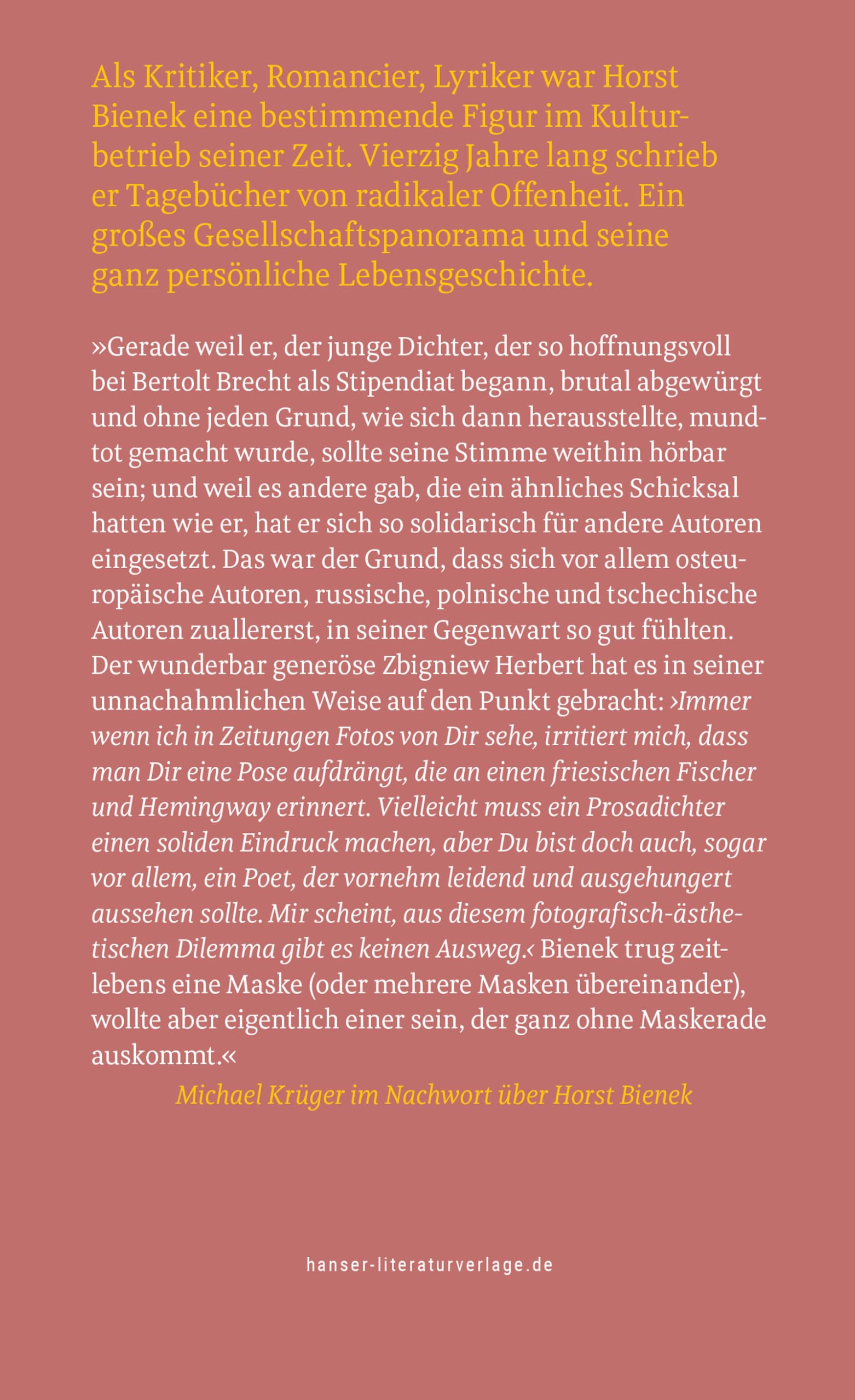 Es gibt nur die Kunst, die Liebe und den Tod. Dazwischen gibt es nichts: Die Tagebücher 1951–1990