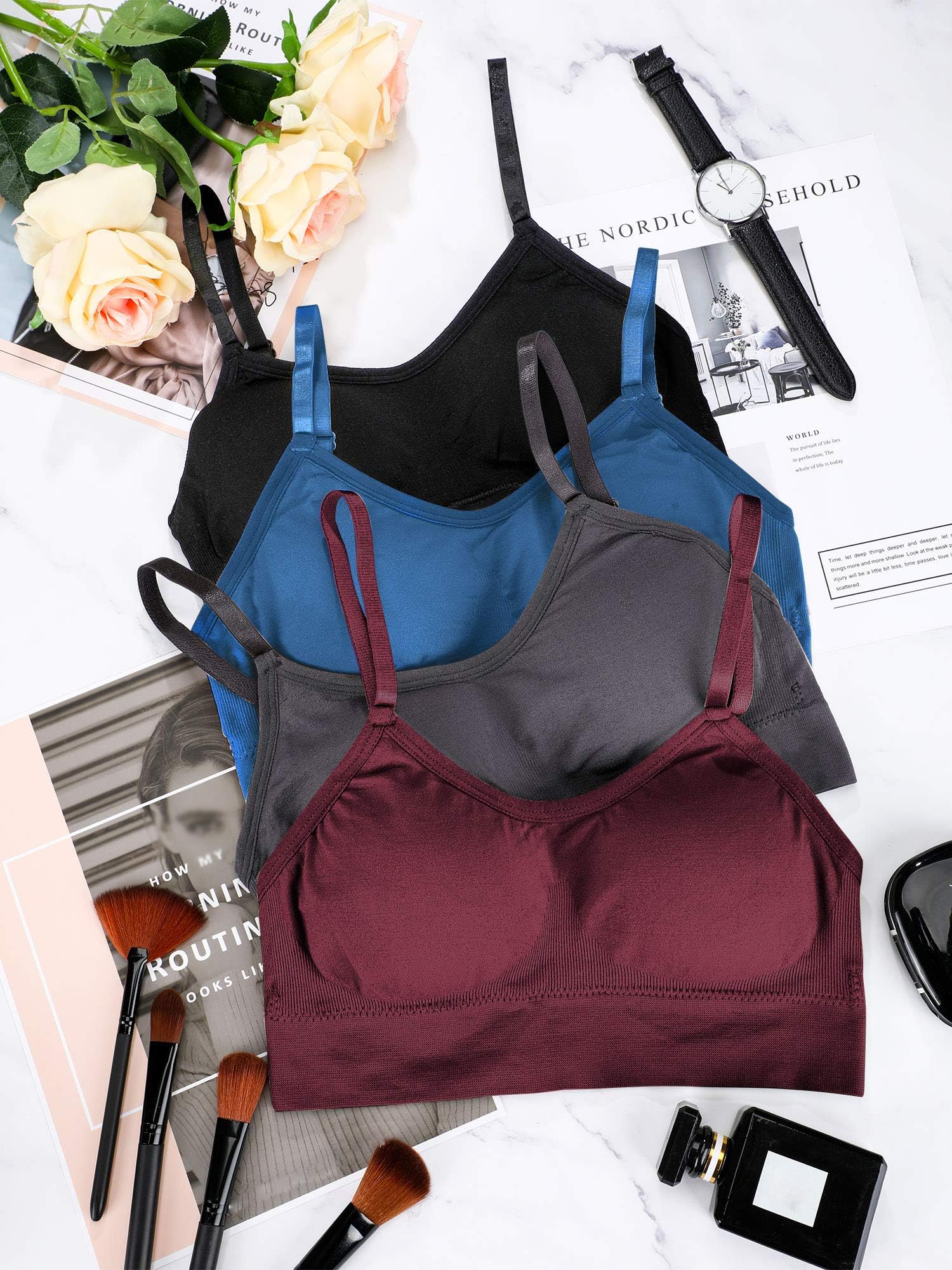 Geyoga 4 Reggiseni Sportivi Top Bra Donna