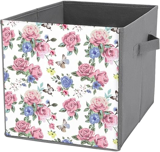 Amazon 折りたたみ式収納ボックス 和風 花柄 収納ボックス オシャレな収納ボックス 整理ボックス シャツ収納ケース 衣類 小物収納 折り畳み 防塵 収納 バスケット 大容量 衣類 おもちゃん 書類 おしゃれ かわいい 収納ケース ボックス オンライン通販