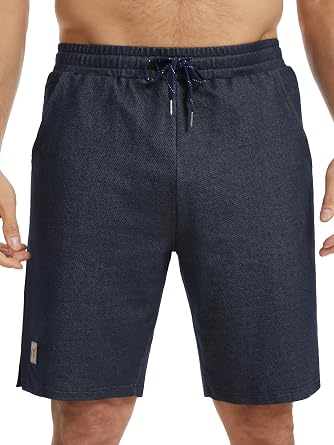 Pdbokew Mens Casual Shorts Cotton Elastic Waist Drawstring Shorts Lightweight Summer Beach Shorts Black