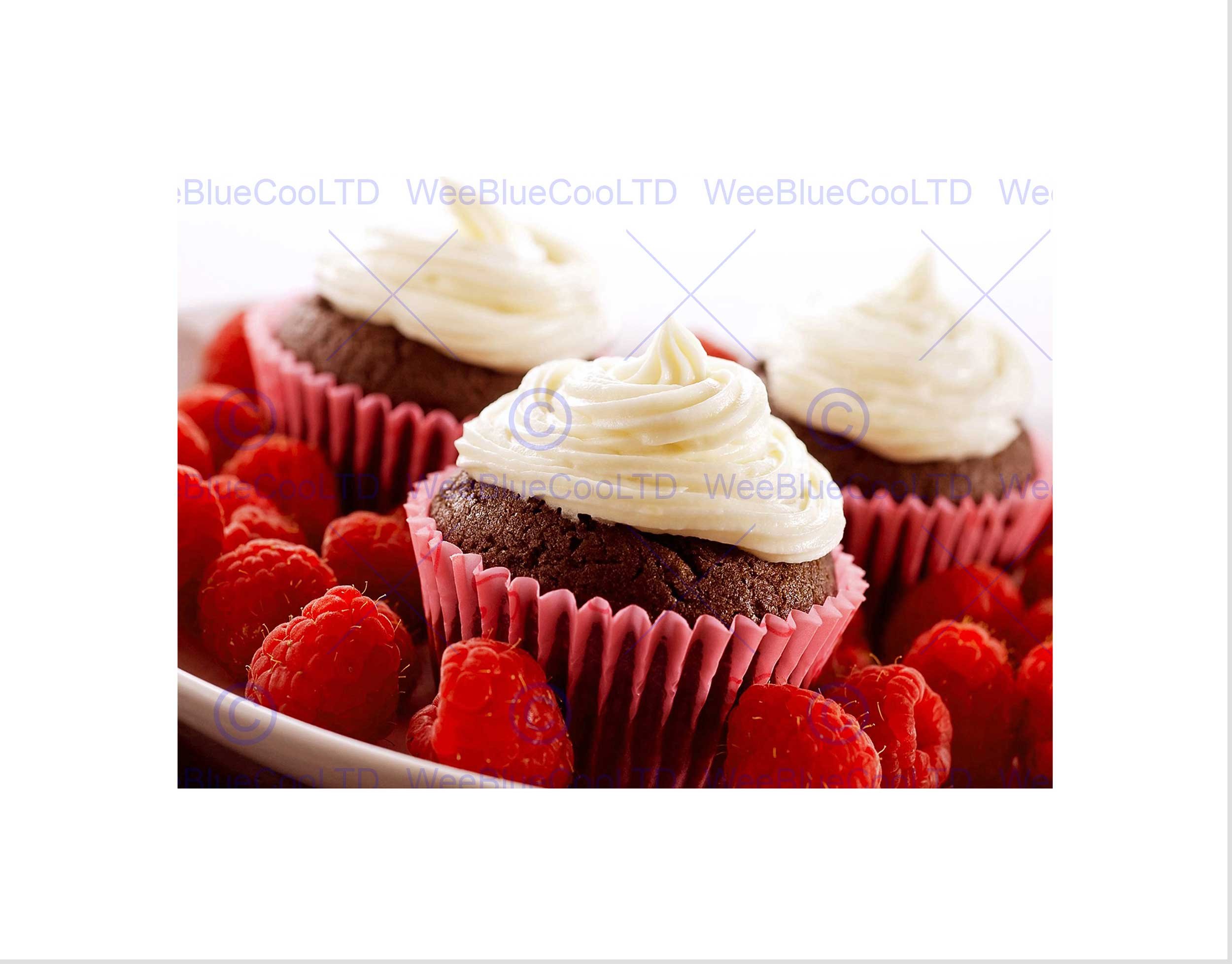 Wee Blue Coo Food Cupcake Icing Raspberry Wall Art Print