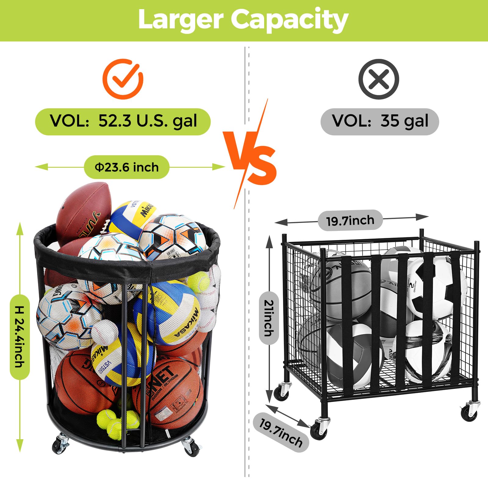 Range Balles Et Peluches Avec Roulettes - Rangement Enfant Gain De Place - Pour Chambre, Salon, Extérieur