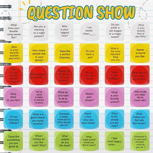 Miniatura 3 de Libima Juego de 60 cubos de madera para conversación, juego de dados de madera para preguntas socioemocionales, actividades de aprendizaje para