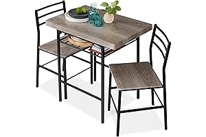 Best Choice Products 3-Piece Space Saving Dining Table Set for Small Spaces