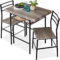 Vista 12 de Best Choice Products Juego de comedor moderno de 3 piezas, juego de comedor compacto para cocina, comedor, espacio pequeño con estructura de acero