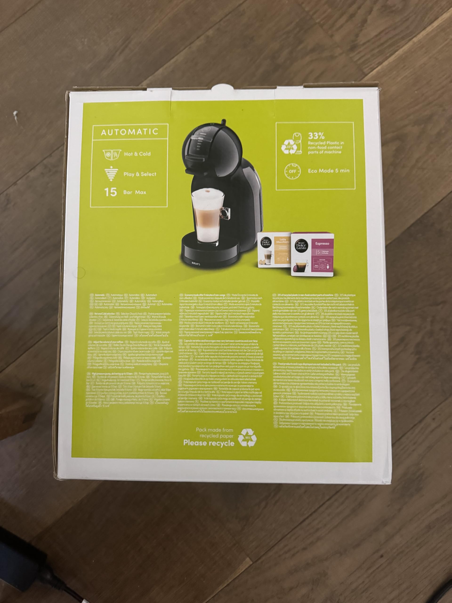KRUPS Nescafé Dolce Gusto YY3888FD Mini Me Machine a café expresso, Pression 15 bars, Curseur de dosage, Cafetiere dosettes, Gris