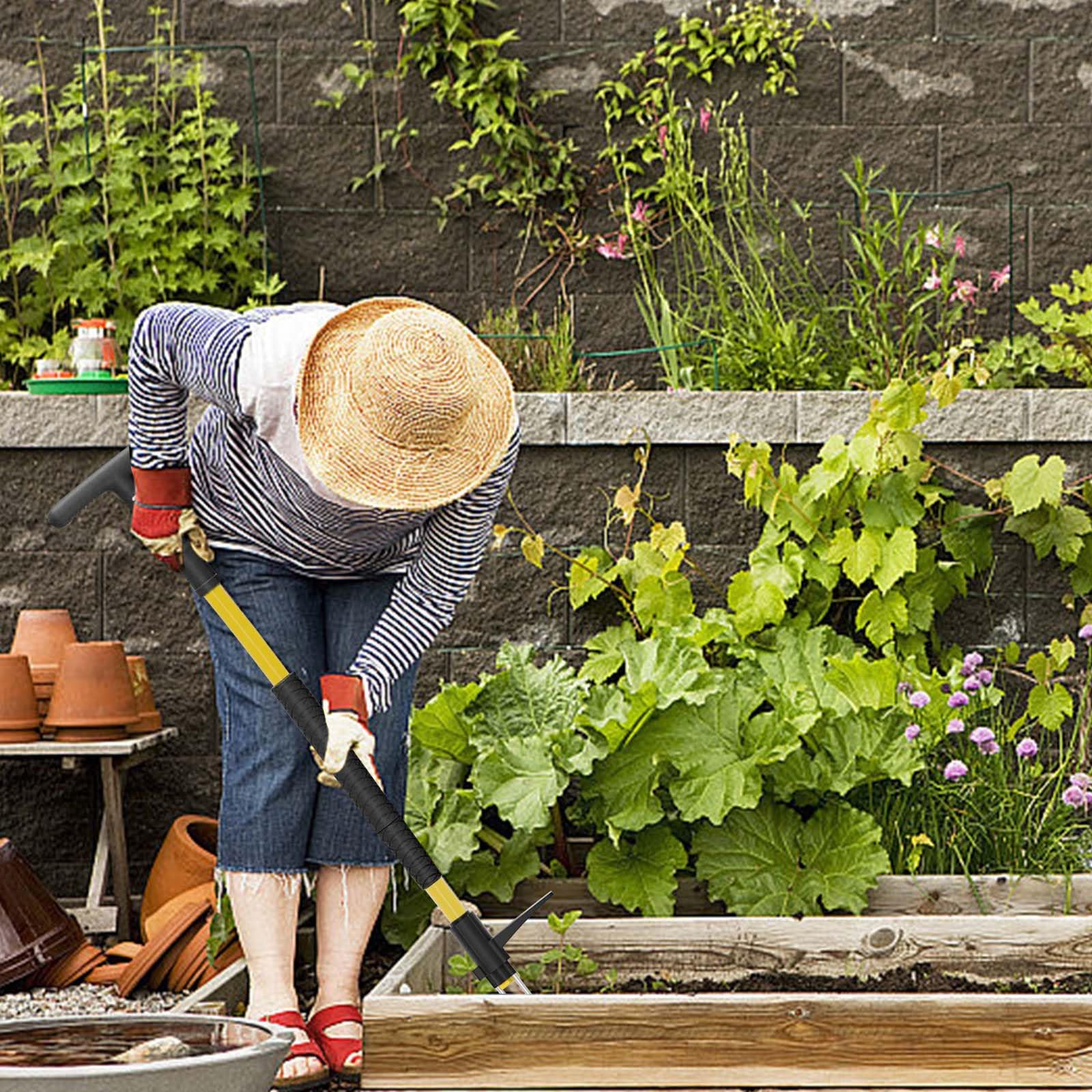 Abnehmbarer, aufrecht stehender Garten Unkrautjäter mit rotierenden Edelstahlkrallen zur Wurzelentfernung Ergonomisches Design Abnehmbarer Garten Unkrautjäter