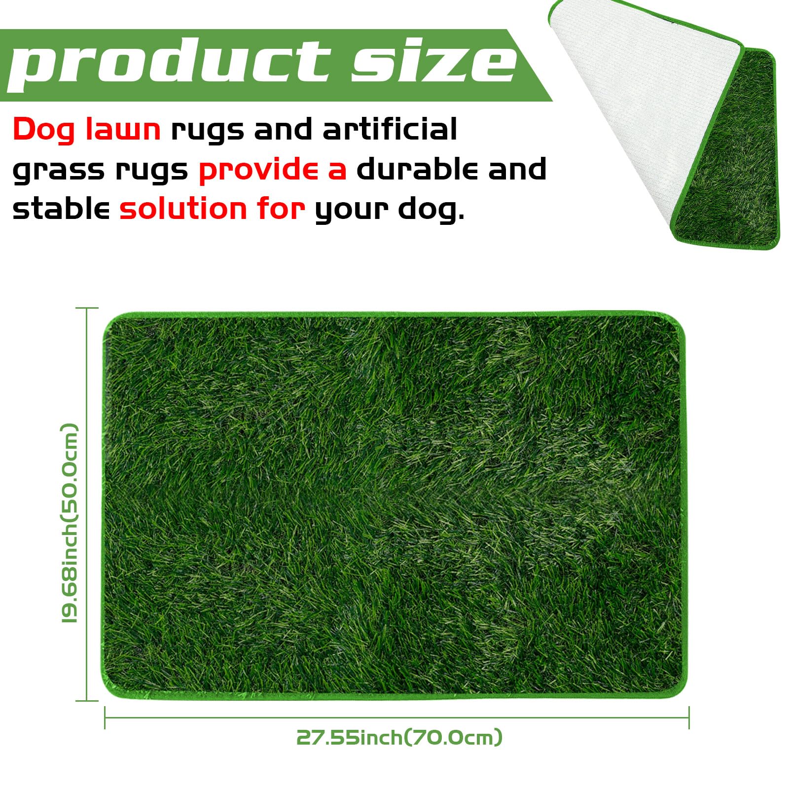 Tappeto Erboso Artificiale Per Cani 50x70 Cm - Area Vasino Per Interni Ed Esterni - Foto 6