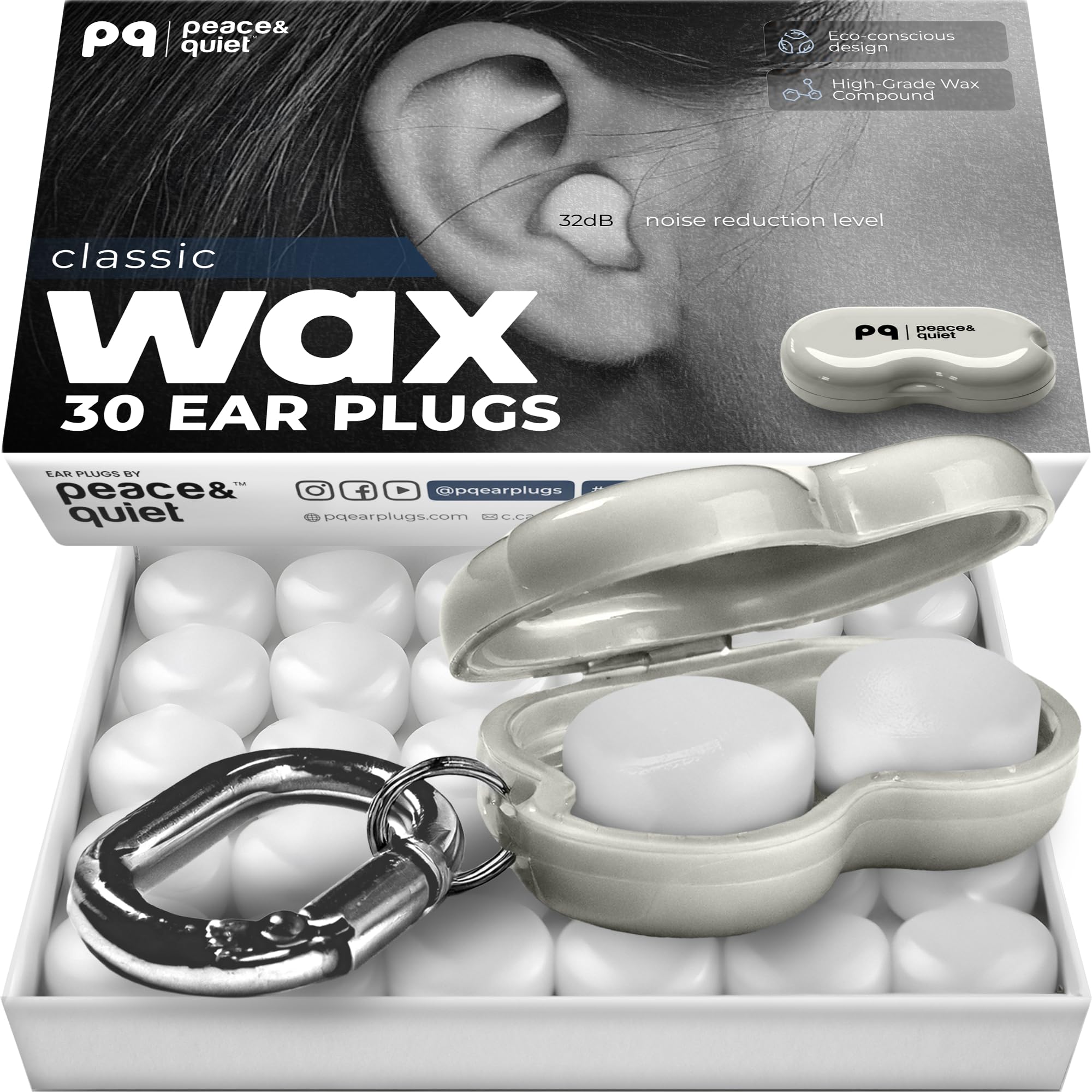 PQ Silicone Ear Plugs for Sleeping - 28 Silicone Earplugs for Sleeping and Swimming - Noise Cancelling and Ear Protection with Gel Earplugs - Sound Insulation Level 32 dB Sleep Earplugs, 28 Pillows