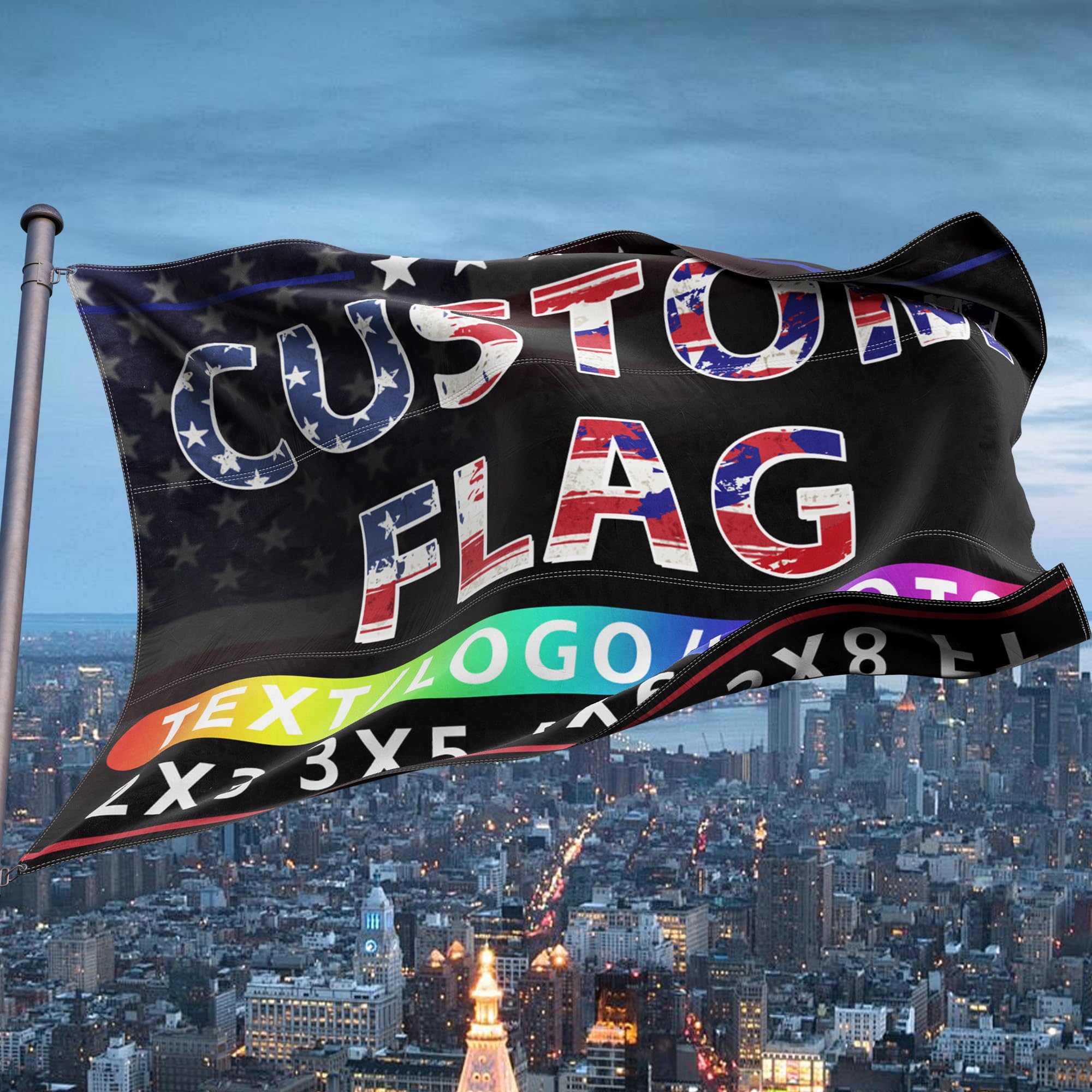 Generic Custom Flag 2x3 FT Double Sided Print Outdoor Personalized Flags for Outside Design Your Own Photo/Logo//Text Gifts Indoor Outdoor Decoration