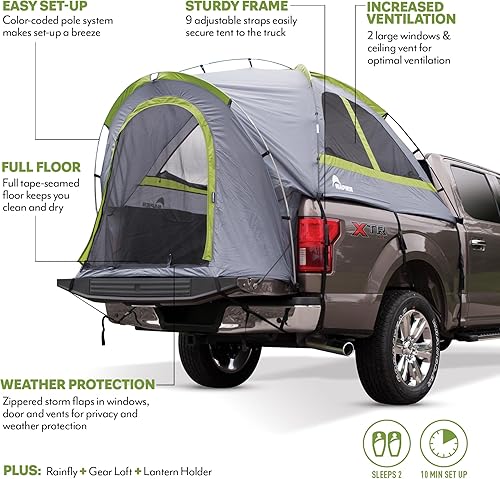 Miniatura 4 de Napier Backroadz Carpa para Caja de Camioneta con Revestimiento de Material Impermeable, Cómoda y Espaciosa Tienda de Campaña para 2 Personas, Caja