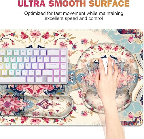 Miniatura 2 de Alfombrilla de mouse para juegos, alfombrilla de escritorio grande, bonito protector de escritorio, alfombrilla de mouse 4 en 1 XXL + reposamuñecas